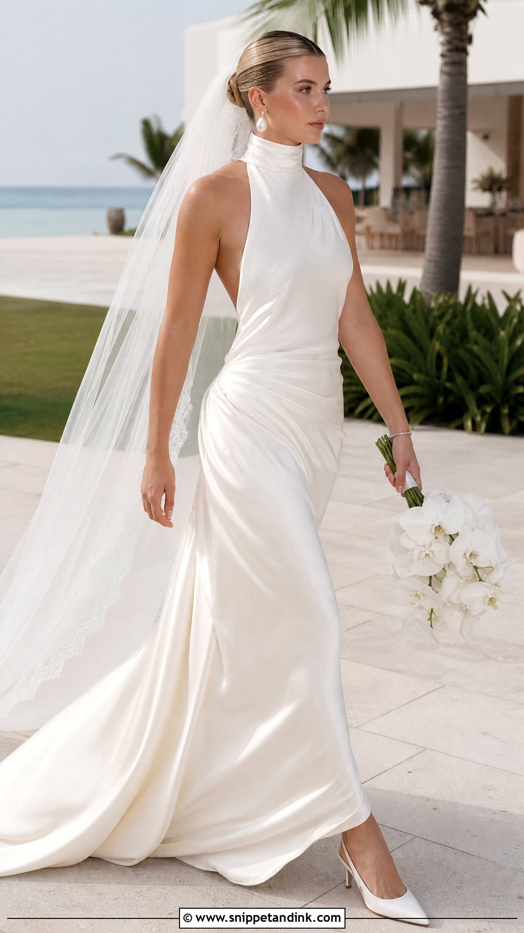 Sofia Richie Satin Halter Wedding Dress - Snippet and Ink - 20 Sophia Richie Wedding Dress Ideas