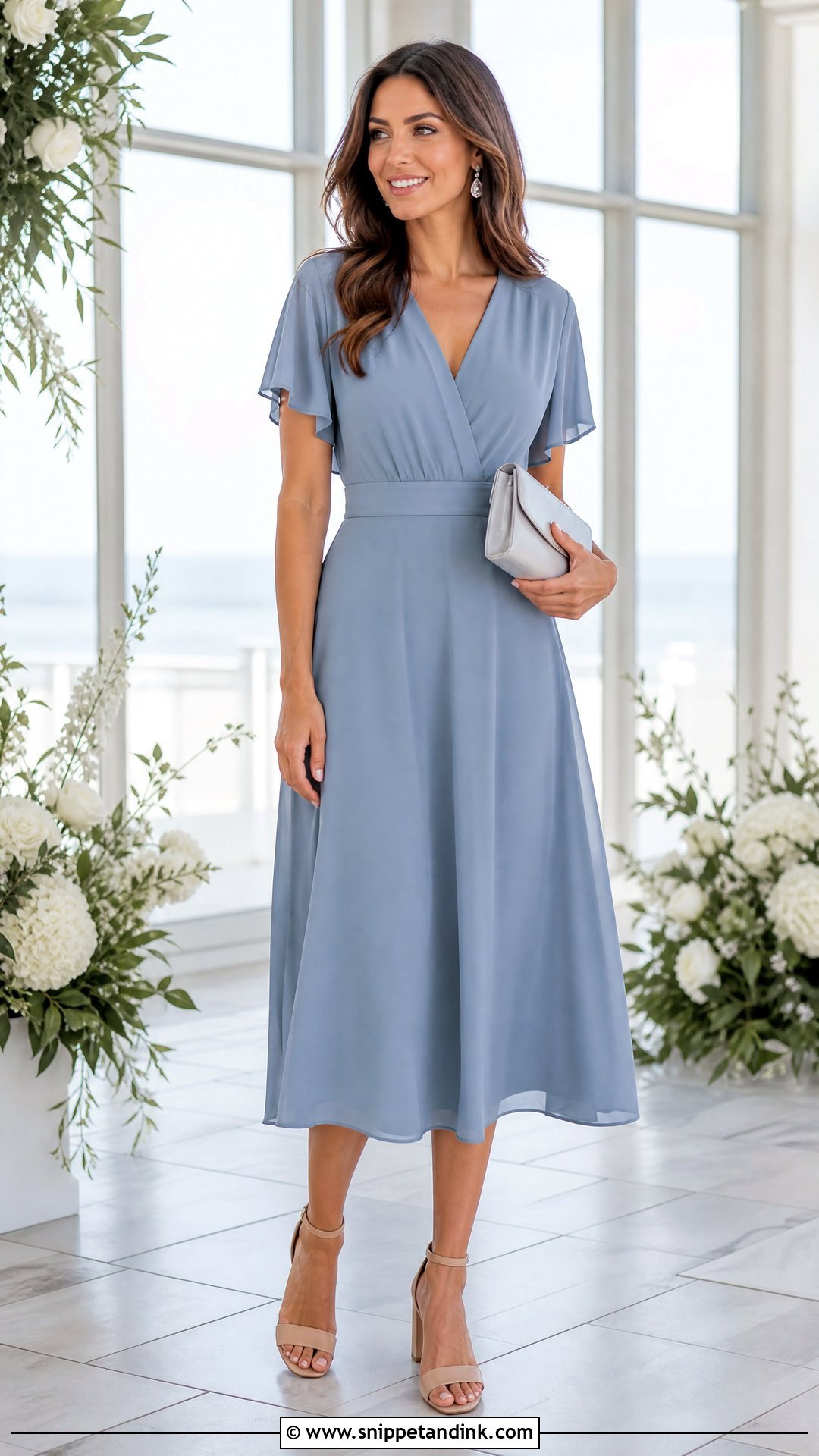 Soft Blue Dress Wedding Officiant Attire - Snippet and Ink - 25 Wedding Officiant Attire Ideas