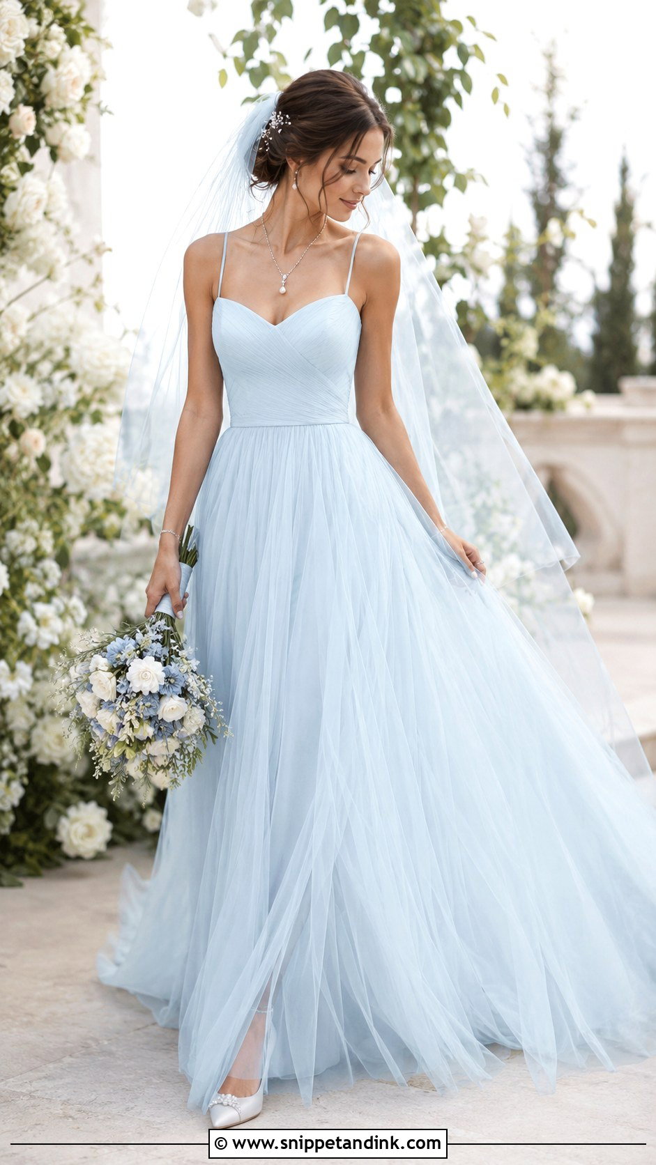 Soft Blue Wedding Dress - Snippet and Ink - 25 Soft Romantic Wedding Dress Ideas