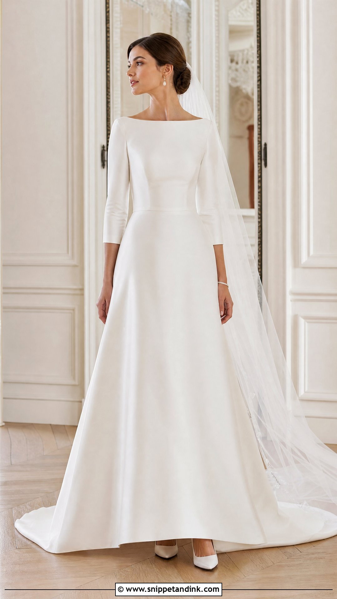 Soft Classic Bateau Neck Wedding Dress - Snippet and Ink - 20 Soft Classic Wedding Dress Ideas