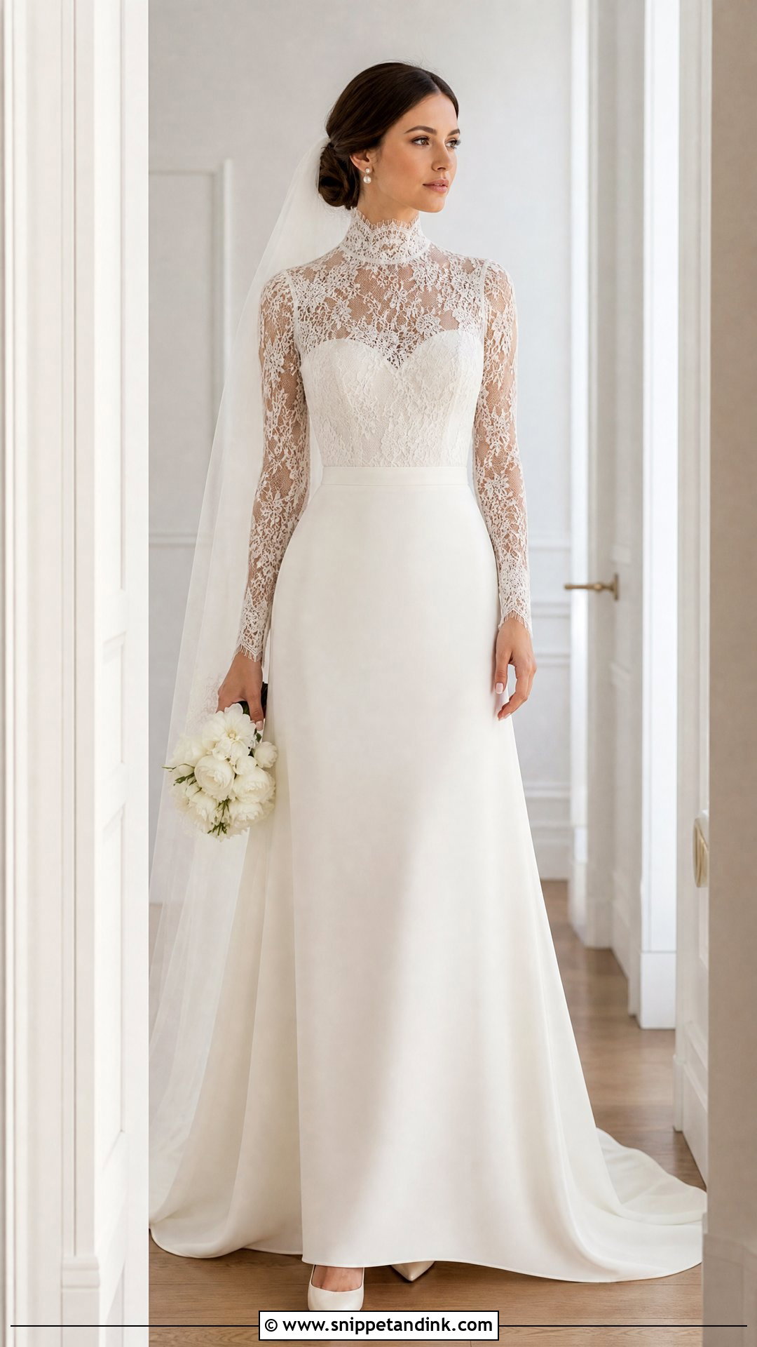 Soft Classic High Neck Wedding Dress - Snippet and Ink - 20 Soft Classic Wedding Dress Ideas