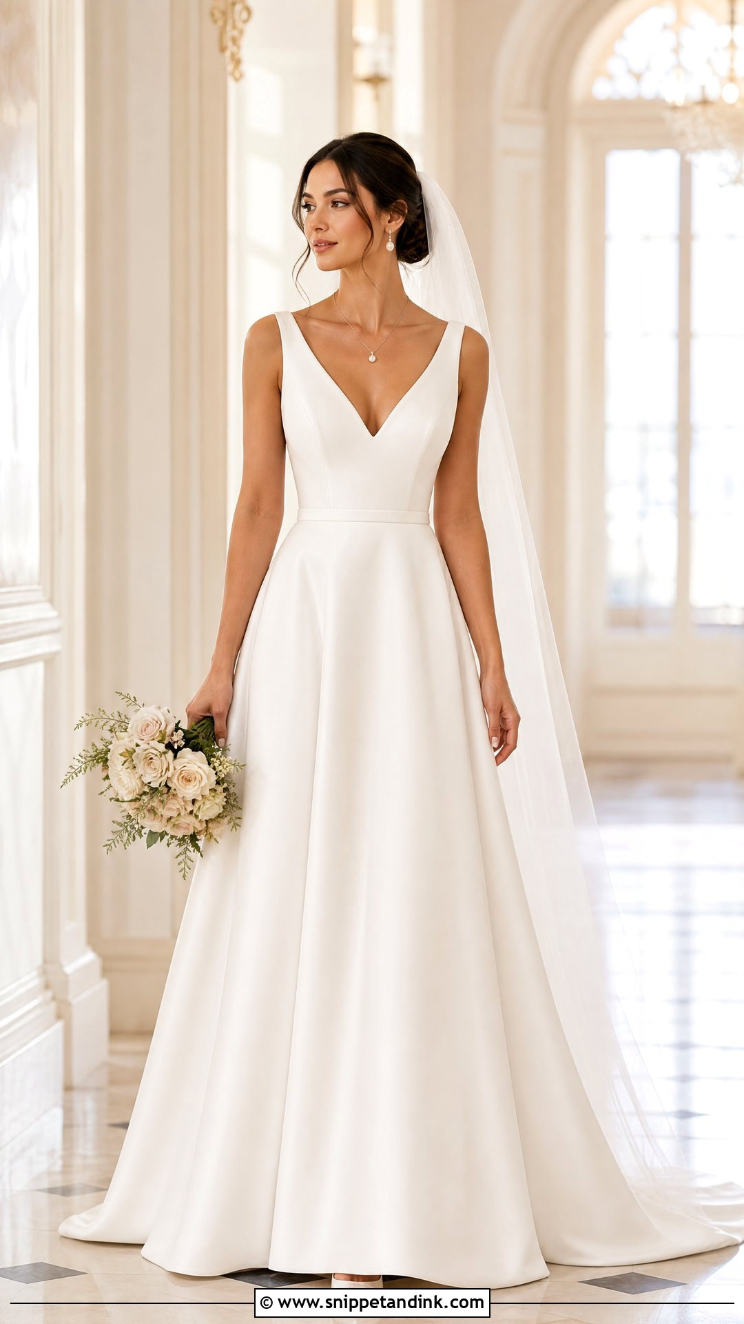Soft Classic V Neck Wedding Dress - Snippet and Ink - 20 Soft Classic Wedding Dress Ideas