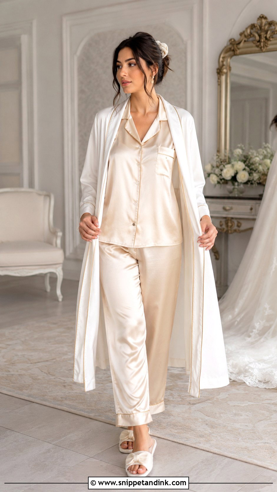 Soft Gold Bride Pyjamas - Snippet and Ink - 20 Bride Pyjamas Ideas