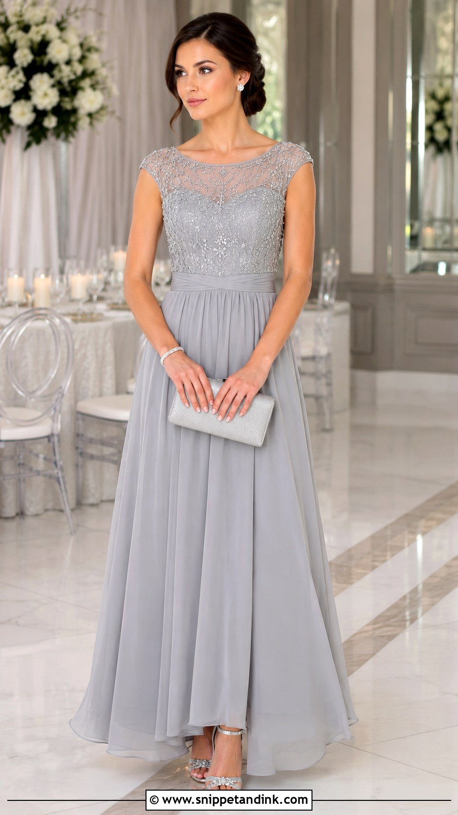 Soft Gray Embellished Maid of Honor Dress - Snippet and Ink - 20 Dresses for Maid of Honor
