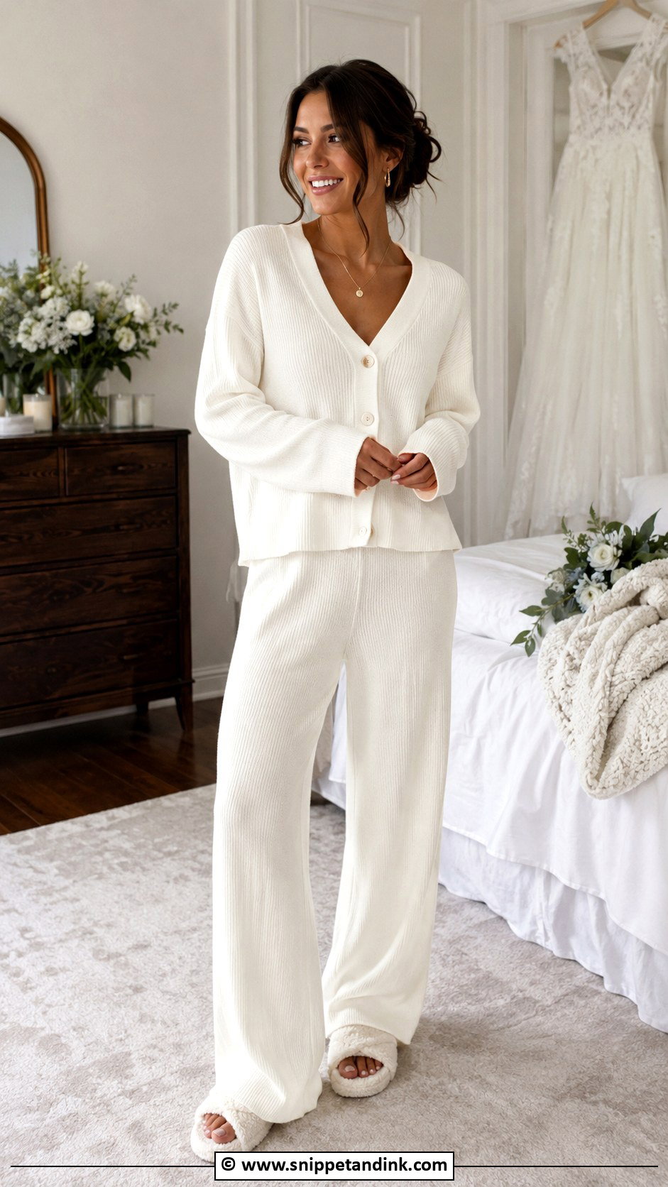 Soft Knit Lounge Set - Snippet and Ink - 30 Getting Ready Wedding Outfit Ideas