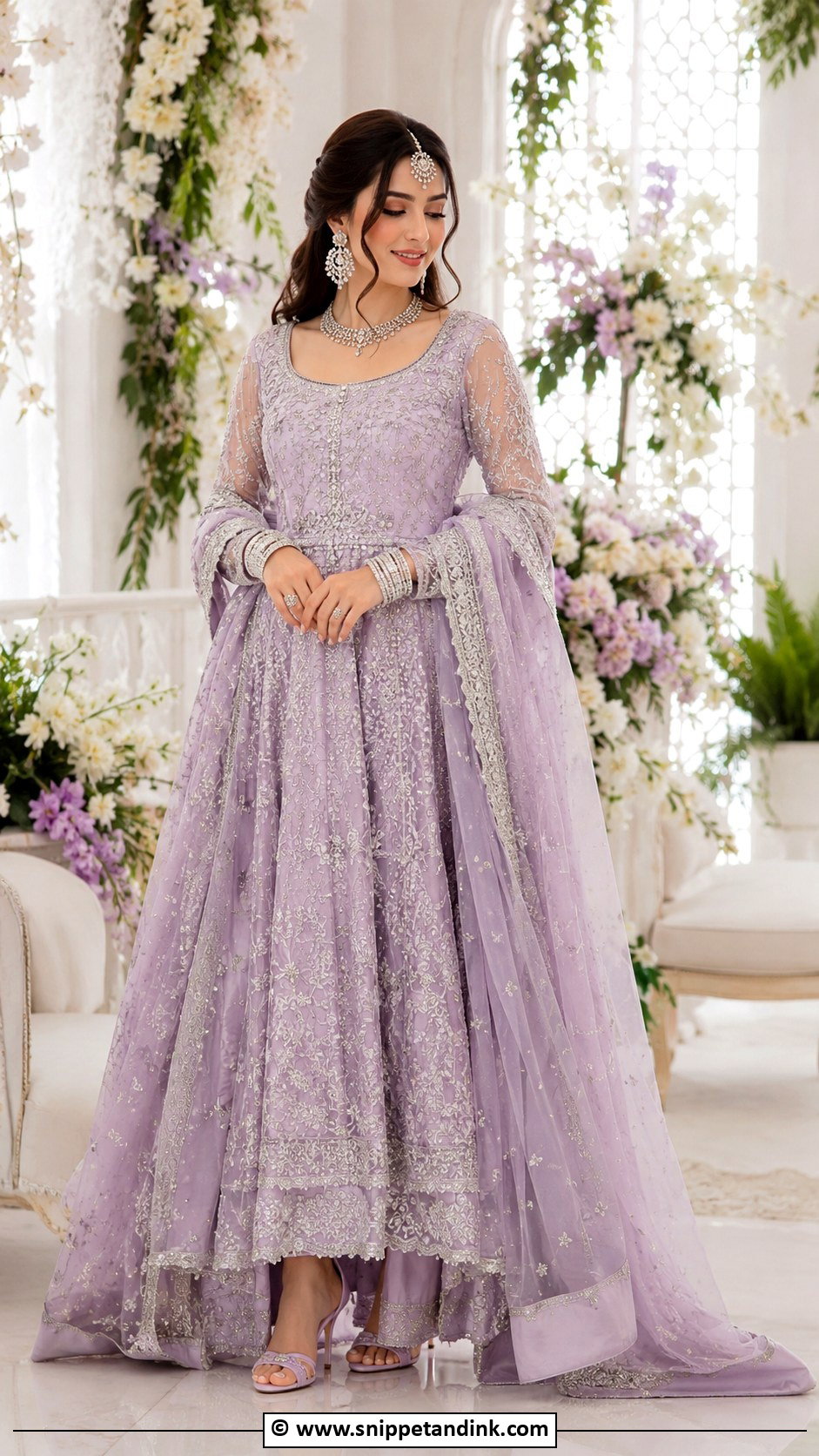 Soft Lilac Nikkah Peshwas Outfit - Snippet and Ink - 25 Nikkah Outfits for Bride