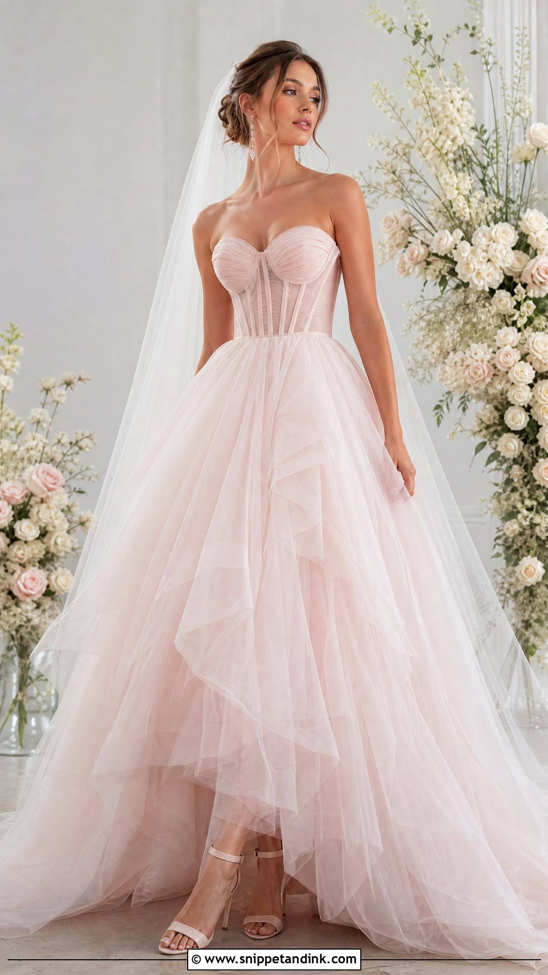 Soft Pink Corset Wedding Dress - Snippet and Ink - 25 Soft Pink Wedding Dress Ideas