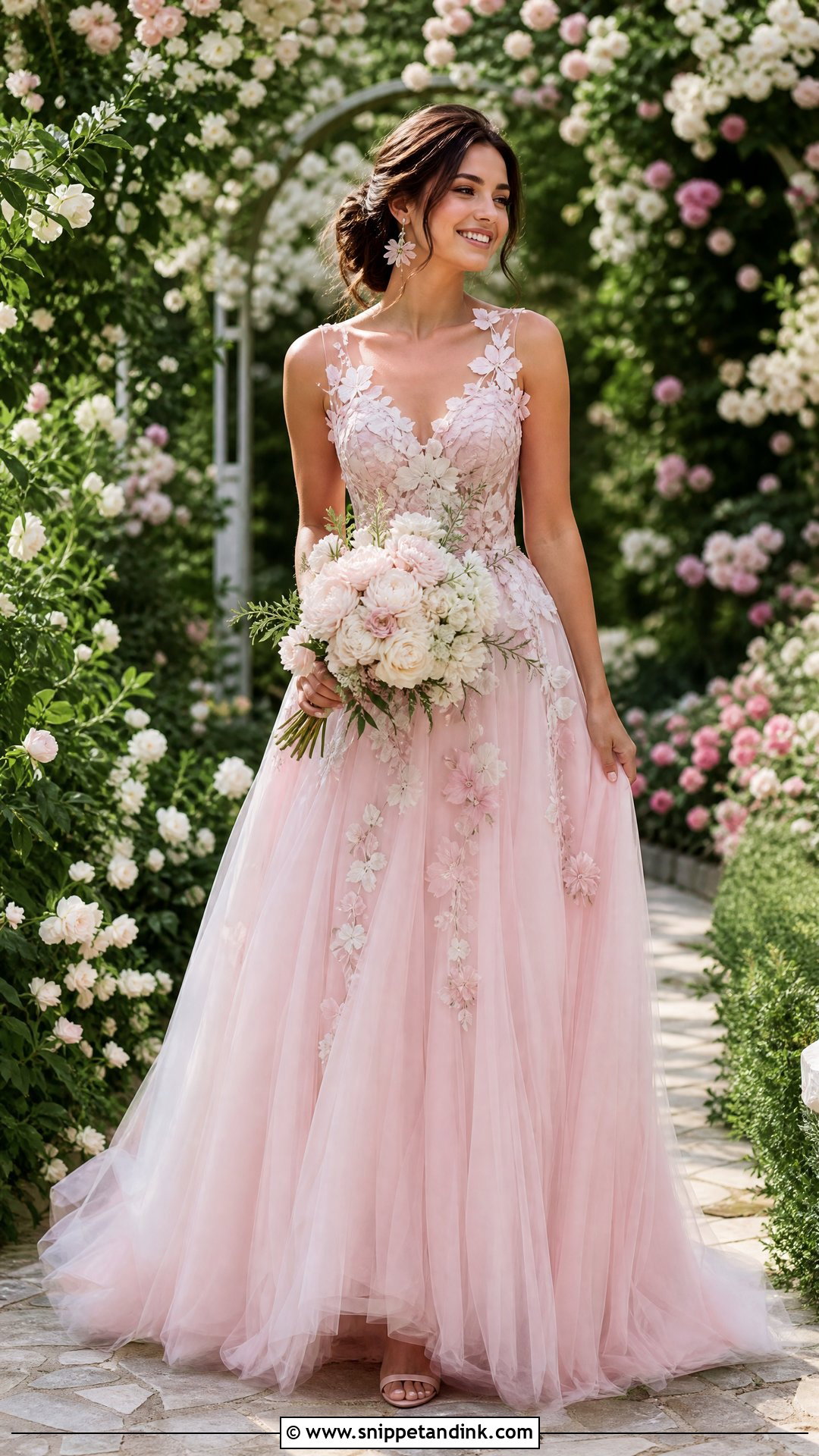 Soft Pink Floral Wedding Dress - Snippet and Ink - 25 Soft Pink Wedding Dress Ideas