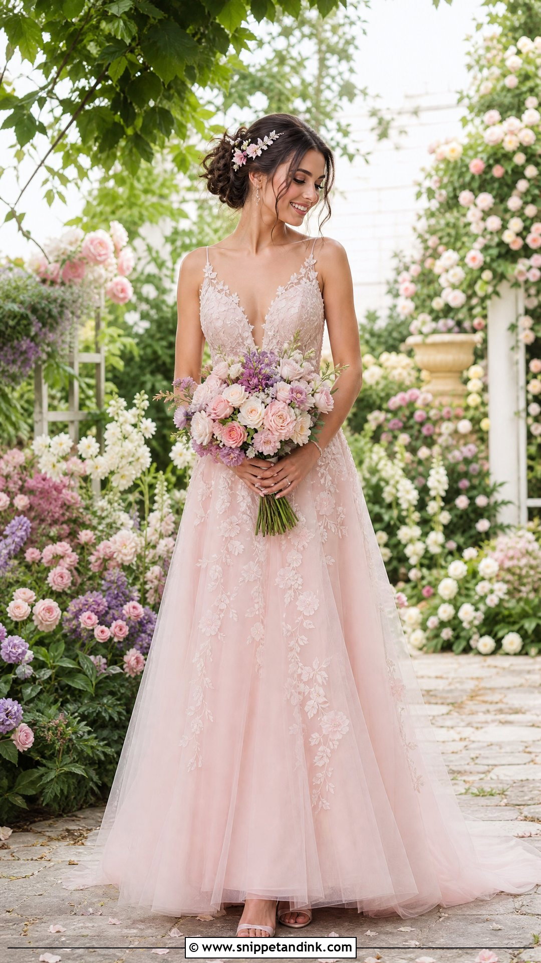 Soft Pink Garden Wedding Dress - Snippet and Ink - 25 Soft Pink Wedding Dress Ideas