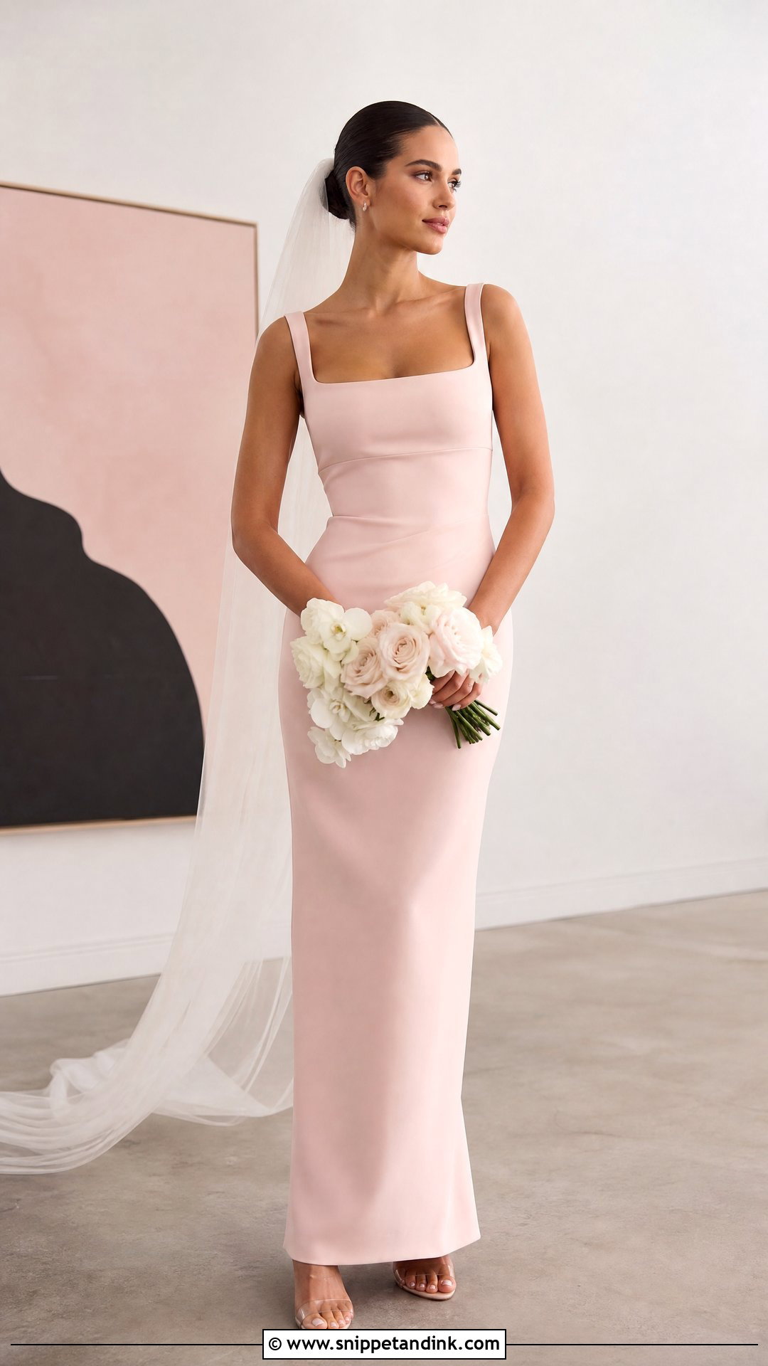 Soft Pink Modern Wedding Dress - Snippet and Ink - 25 Soft Pink Wedding Dress Ideas