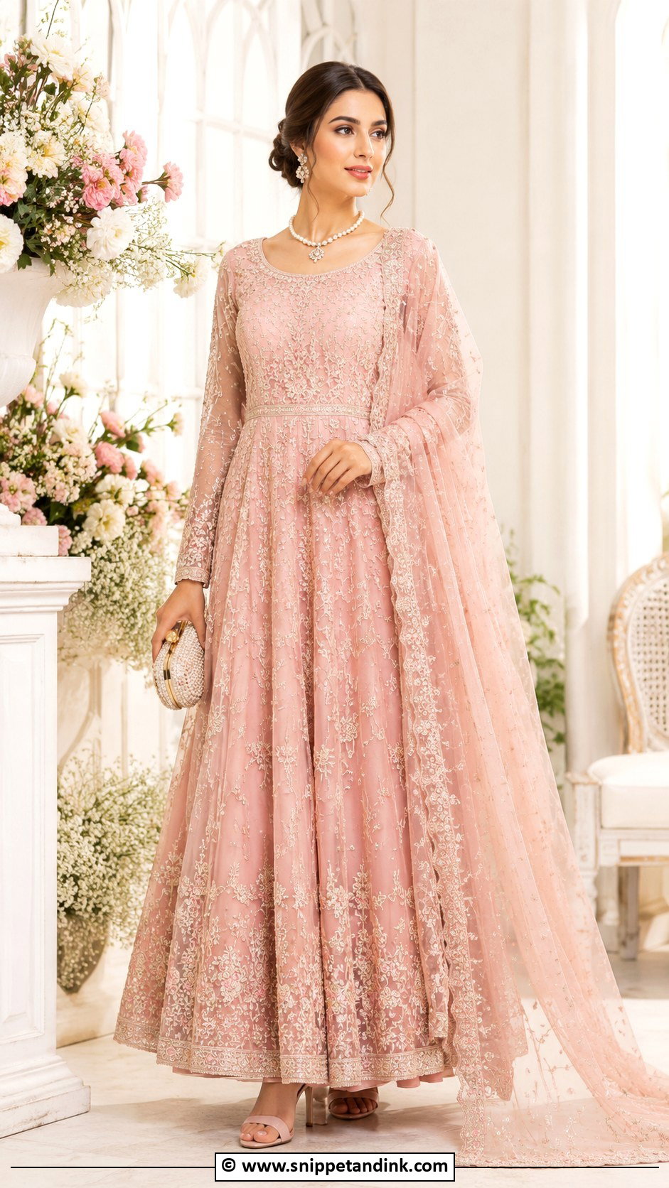 Soft Pink Nikah Anarkali - Snippet and Ink - 35 Nikah Dress Ideas