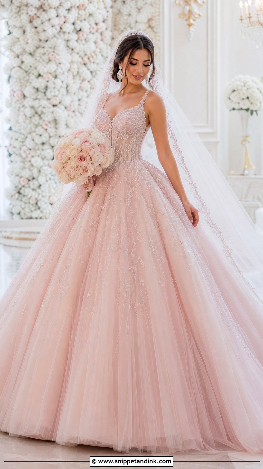 Soft Pink Princess Wedding Dress - Snippet and Ink - 25 Soft Pink Wedding Dress Ideas