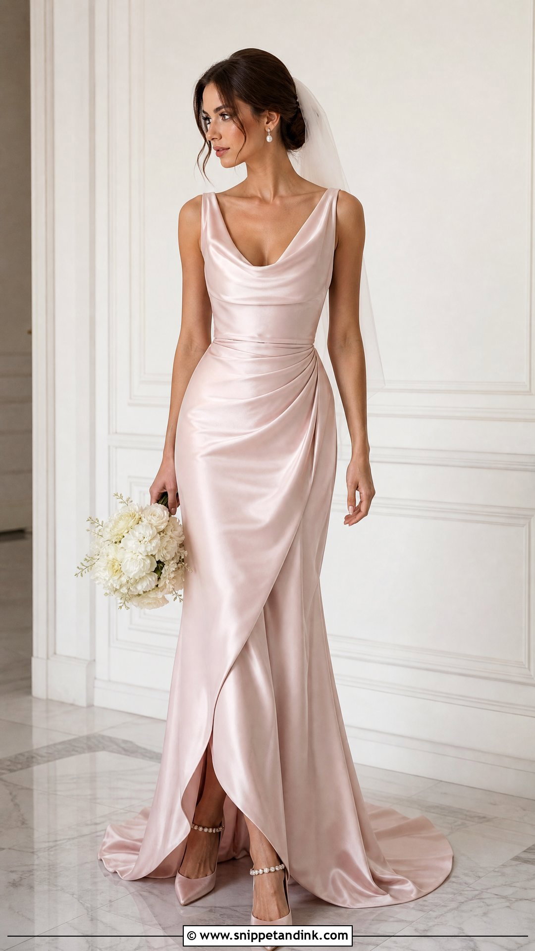 Soft Pink Satin Wedding Dress - Snippet and Ink - 25 Soft Pink Wedding Dress Ideas
