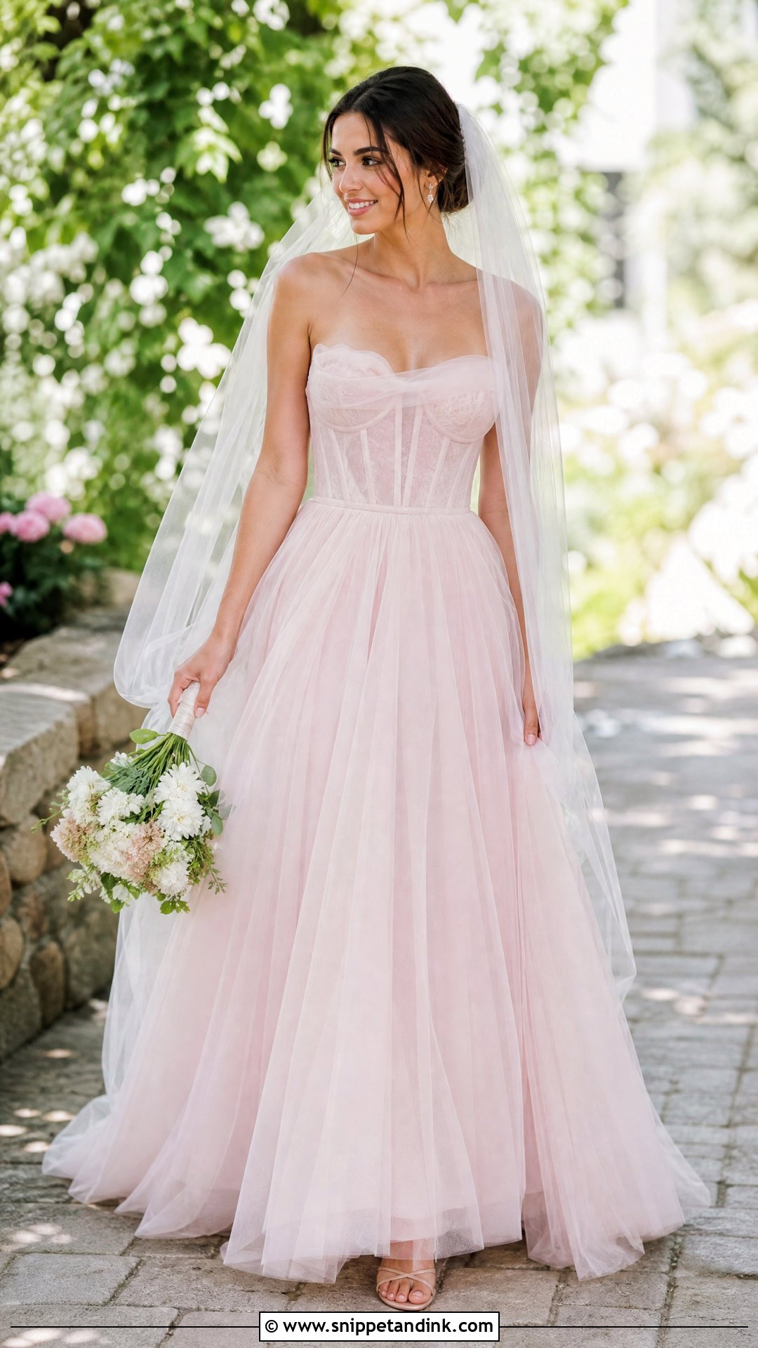 Soft Pink Tulle Wedding Dress - Snippet and Ink - 25 Soft Pink Wedding Dress Ideas