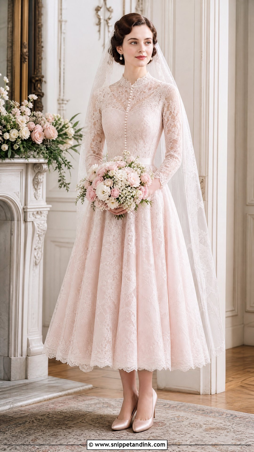 Soft Pink Vintage Wedding Dress - Snippet and Ink - 25 Soft Pink Wedding Dress Ideas