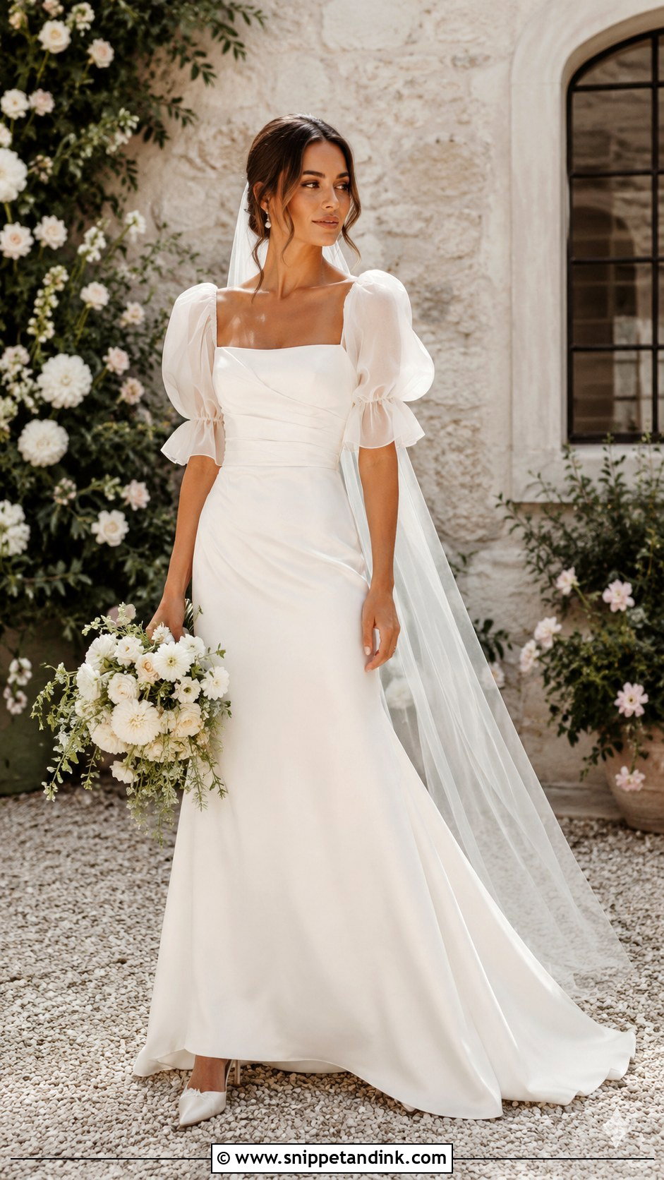 Soft Puff Sleeve Wedding Dress - Snippet and Ink - 25 Soft Wedding Dress Ideas