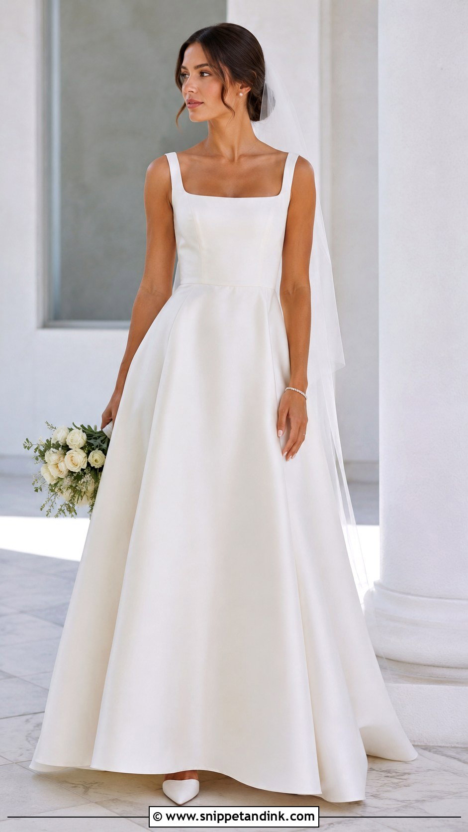 Soft Square Neck Wedding Dress - Snippet and Ink - 25 Soft Wedding Dress Ideas