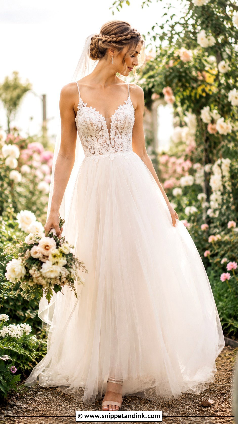 Soft Tulle Boho A Line Wedding Dress - Snippet and Ink - 20 Boho a Line Wedding Dress Ideas