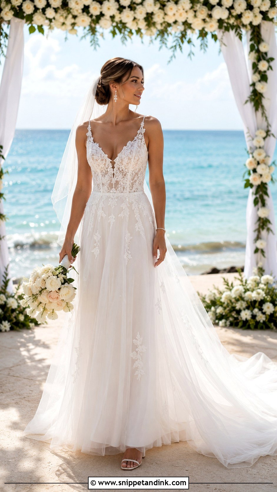 Soft Tulle Caribbean Wedding Dress - Snippet and Ink - 20 Caribbean Wedding Dress Ideas