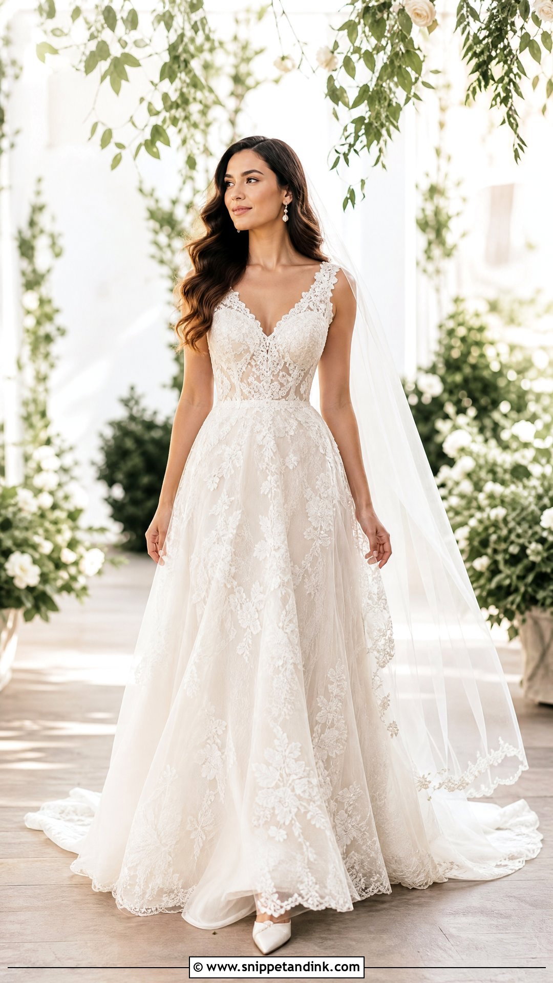 Soft Wave Hair Down Bridal Look - Snippet and Ink - 20 Hair Down Bridal Styles