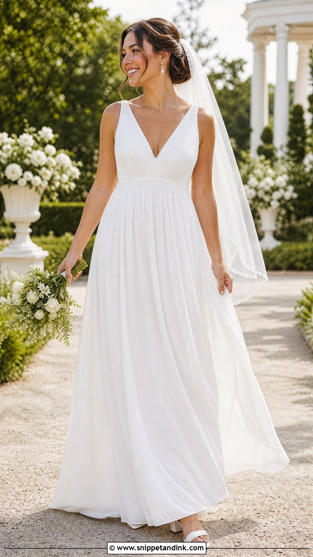 Solid White Empire Waist Wedding Dress - Snippet and Ink - 20 Solid White Wedding Dress Ideas