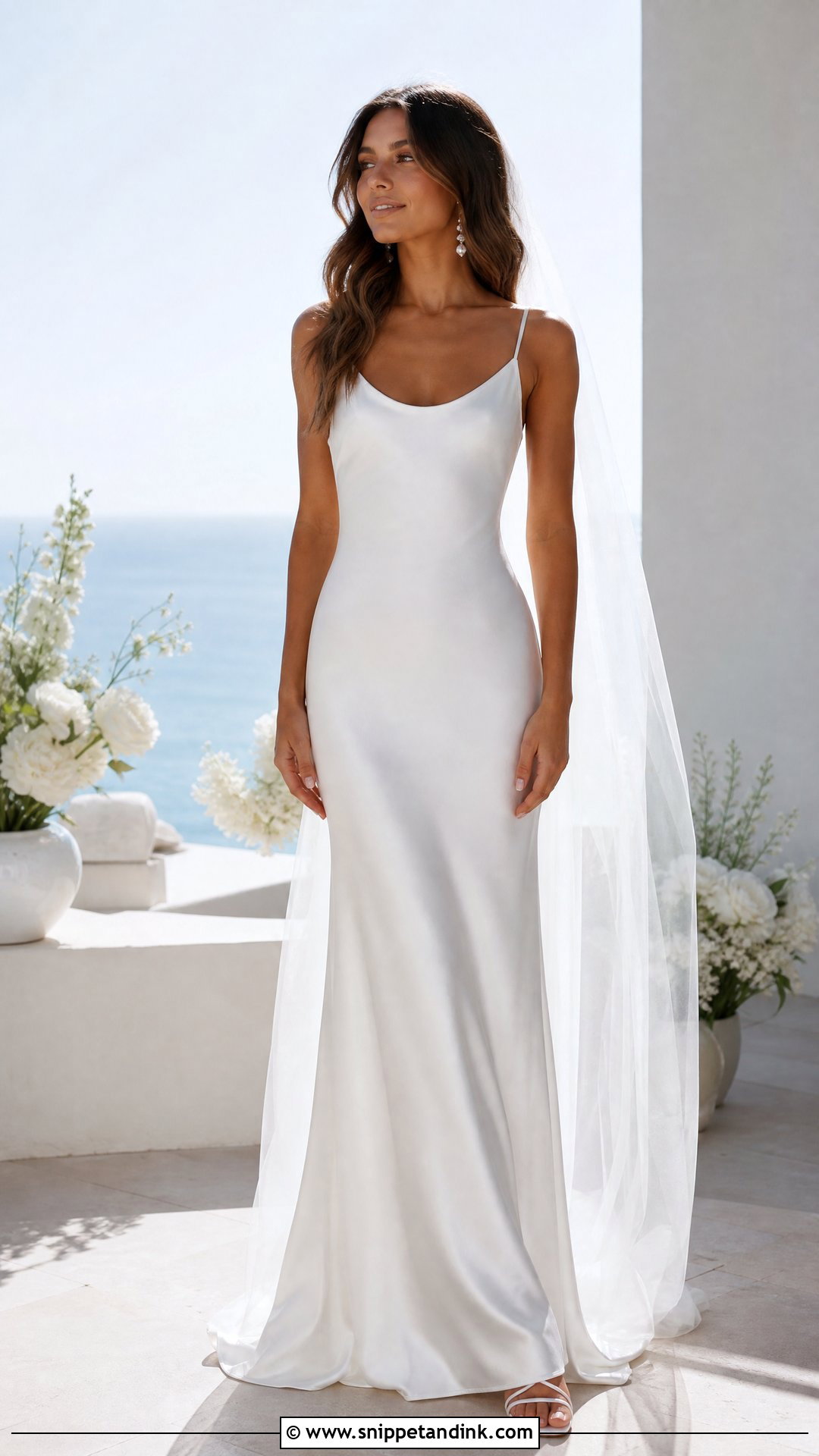 Solid White Satin Slip Wedding Dress - Snippet and Ink - 20 Solid White Wedding Dress Ideas