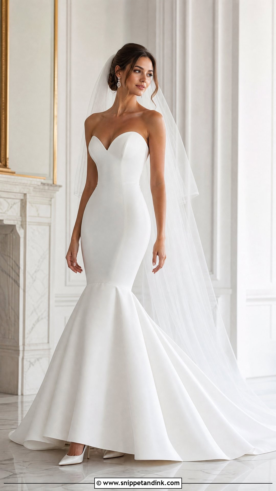 Solid White Sweetheart Mermaid Wedding Dress - Snippet and Ink - 20 Solid White Wedding Dress Ideas