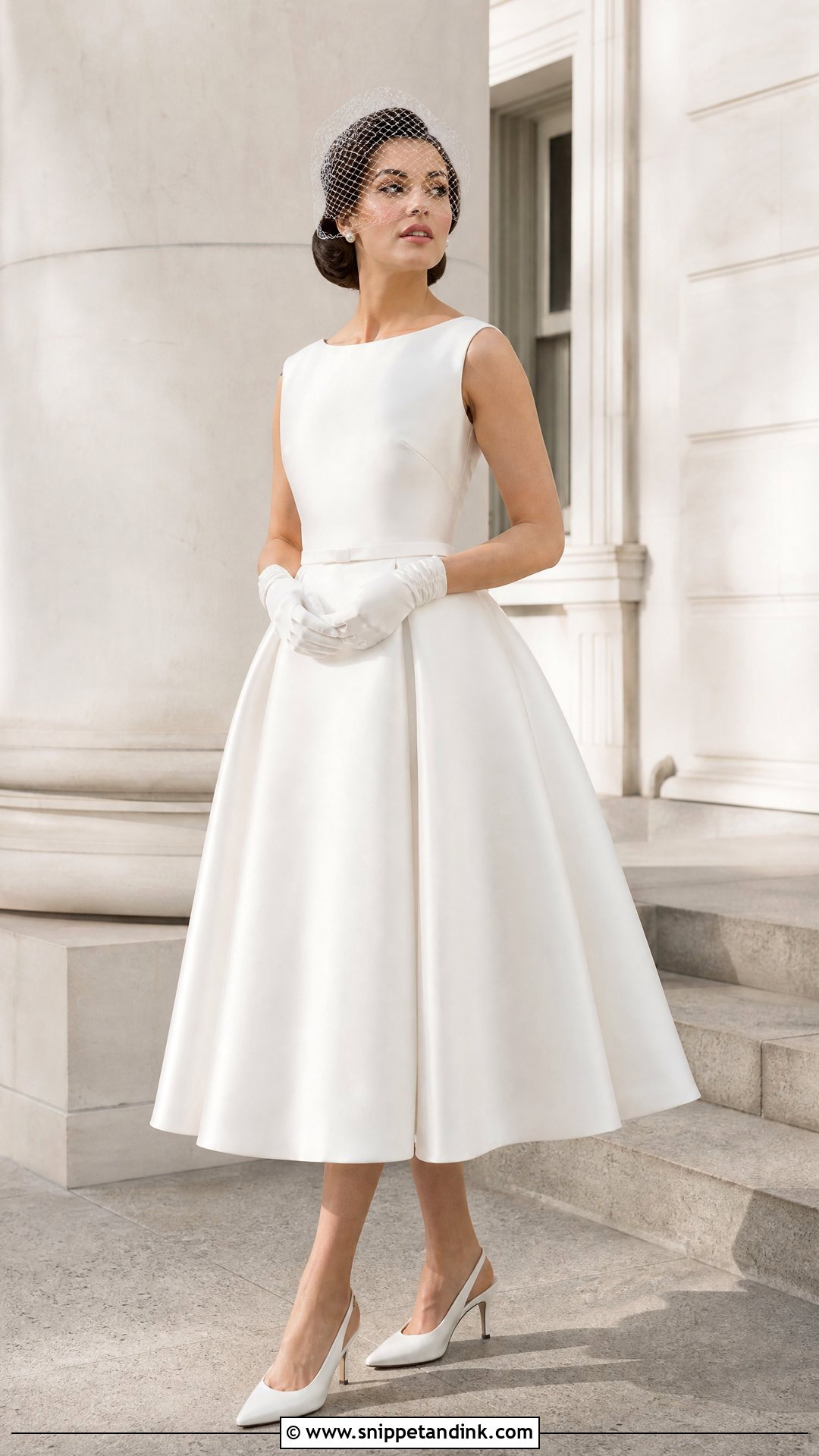 Solid White Tea Length Wedding Dress - Snippet and Ink - 20 Solid White Wedding Dress Ideas