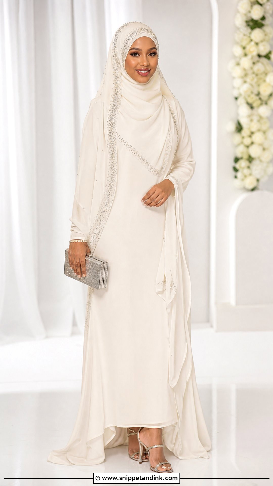Somali Bride Crystal Hijab Outfit - Snippet and Ink - 25 Somali Bride Ideas