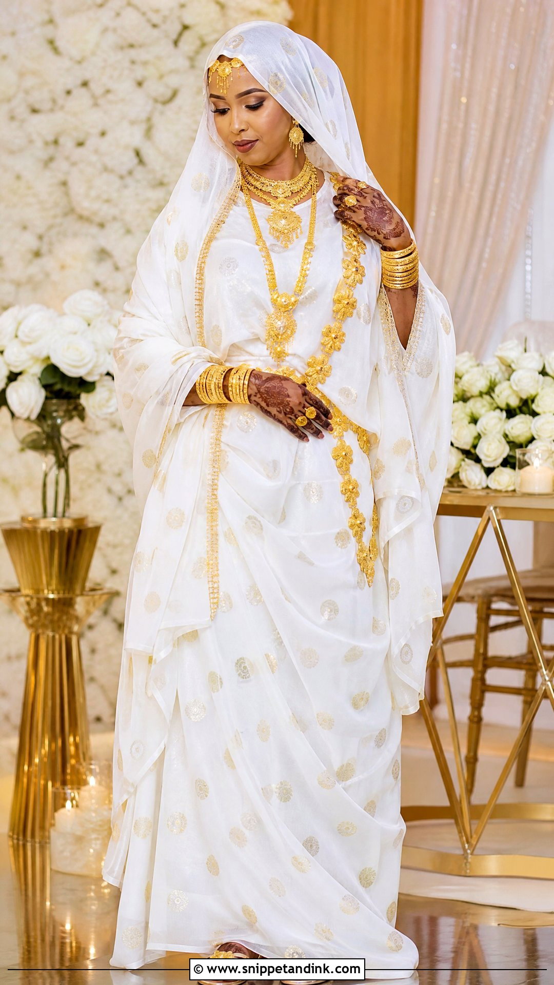 Somali Bride Gold Jewelry Outfit - Snippet and Ink - 25 Somali Bride Ideas