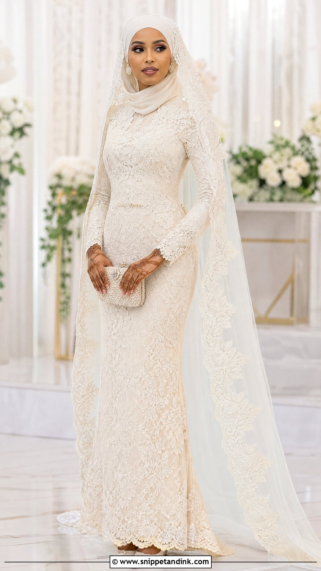 Somali Bride Lace Gown Outfit - Snippet and Ink - 25 Somali Bride Ideas
