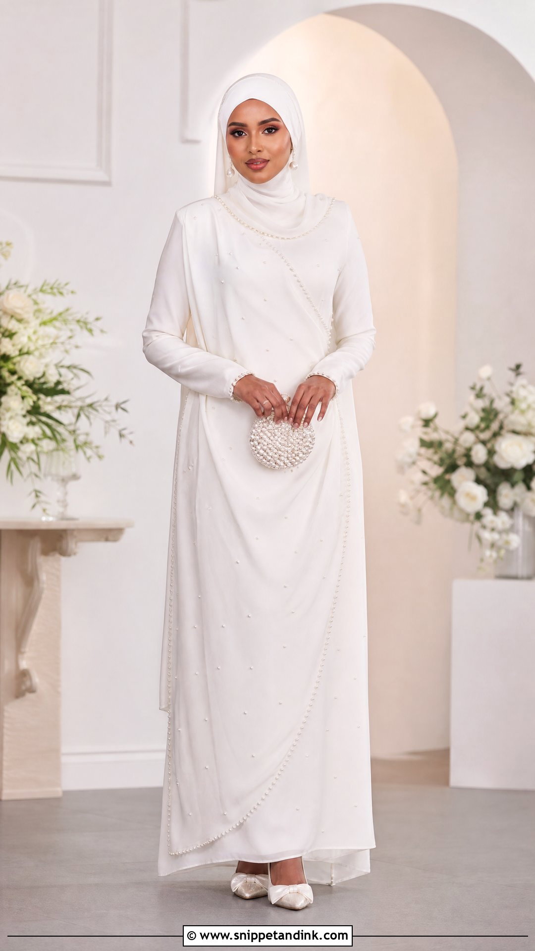 Somali Bride Pearl Dress Outfit - Snippet and Ink - 25 Somali Bride Ideas