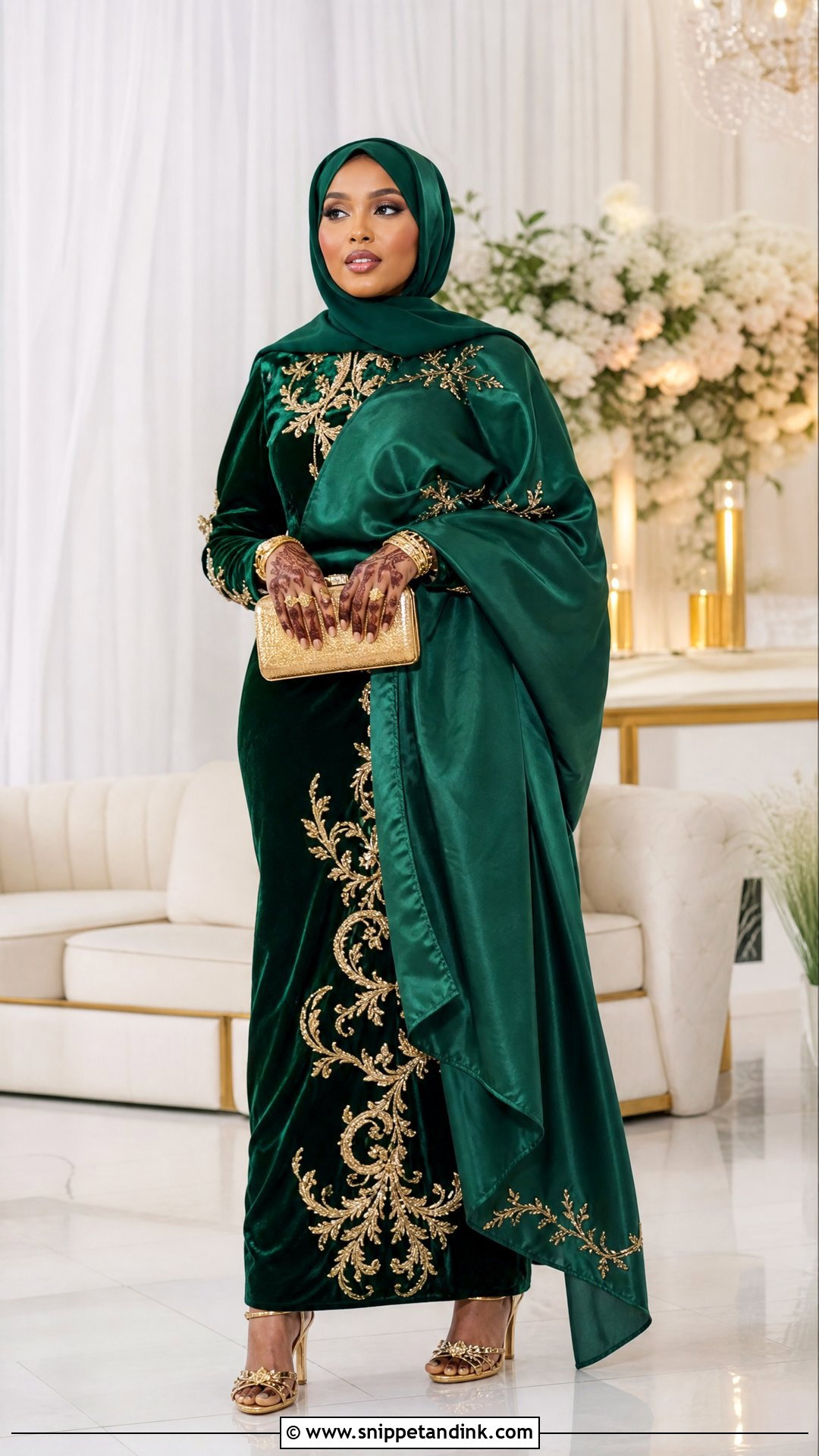 Somali Bride Velvet Dress Outfit - Snippet and Ink - 25 Somali Bride Ideas