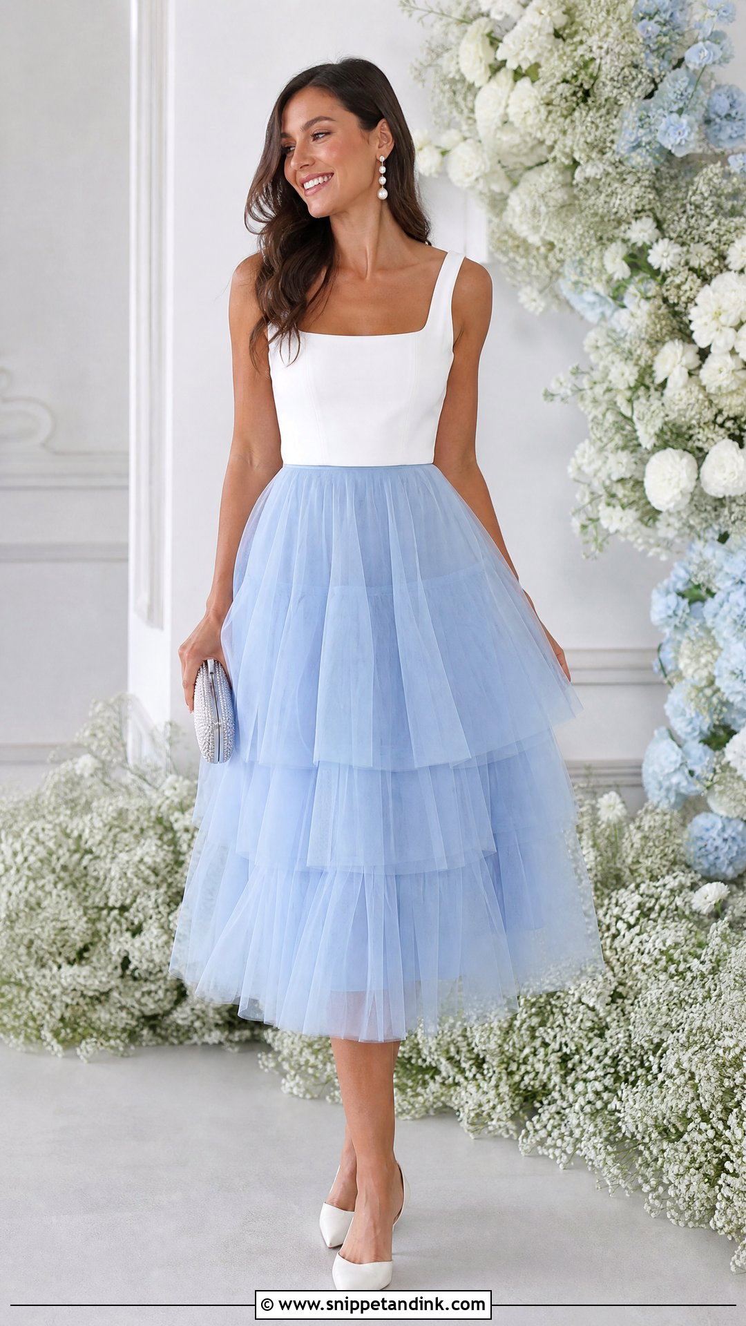 Something Blue Tulle Skirt Outfit - Snippet and Ink - 20 Something Blue Outfit Ideas