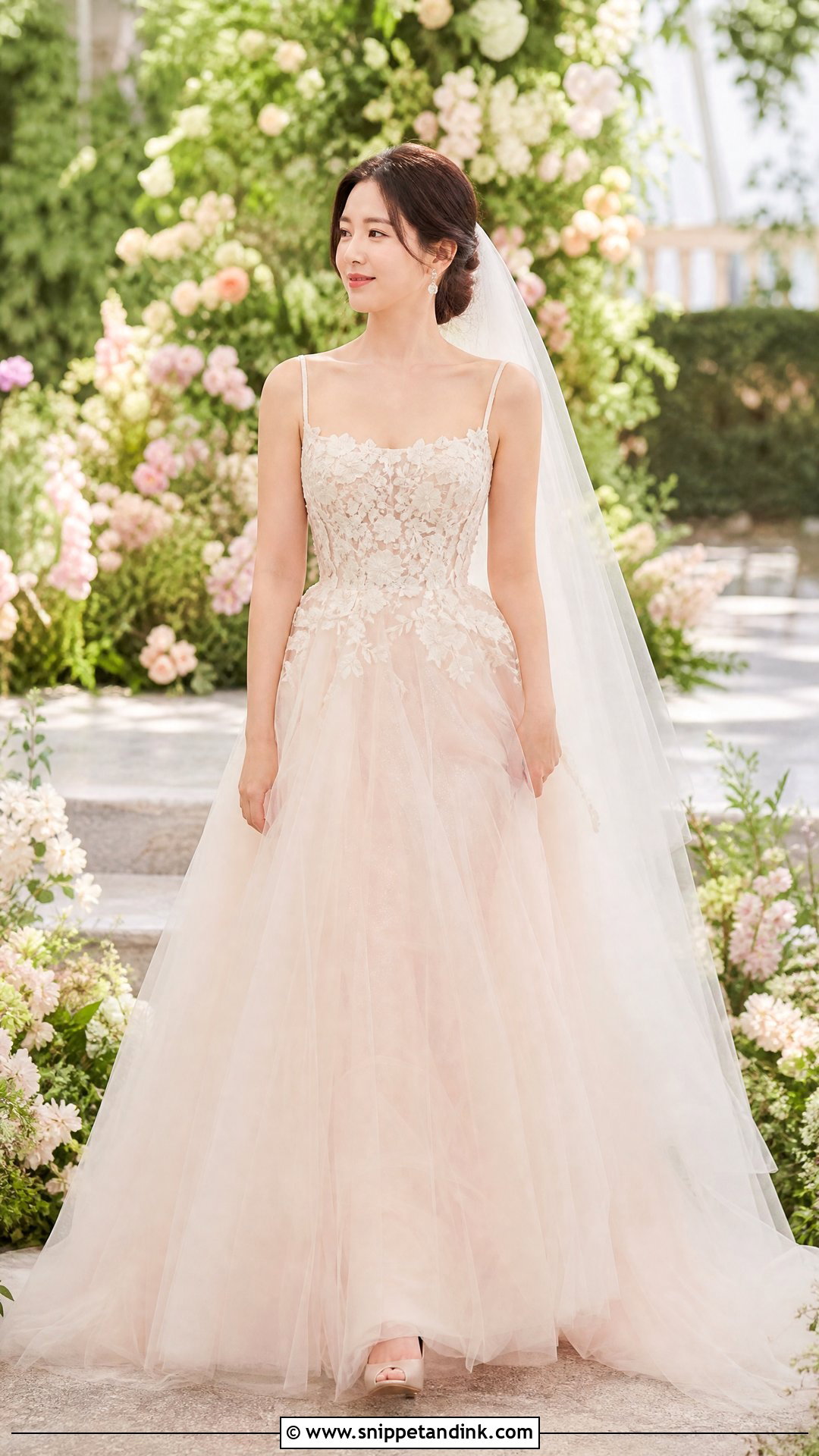 Son Ye Jin Blush Tulle Wedding Dress - Snippet and Ink - 20 Son Ye Jin Wedding Dress Ideas