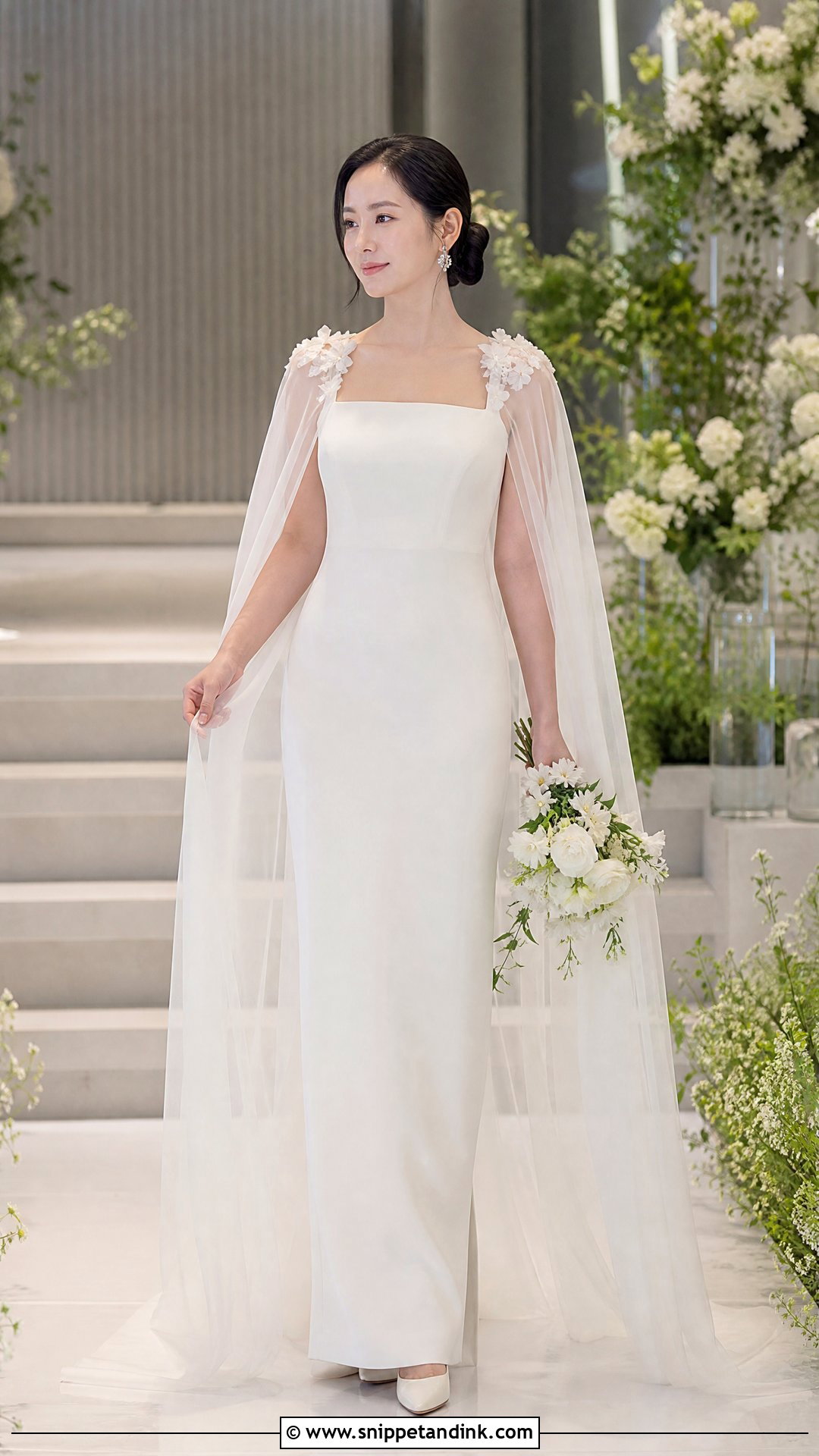 Son Ye Jin Cape Sleeve Wedding Dress - Snippet and Ink - 20 Son Ye Jin Wedding Dress Ideas
