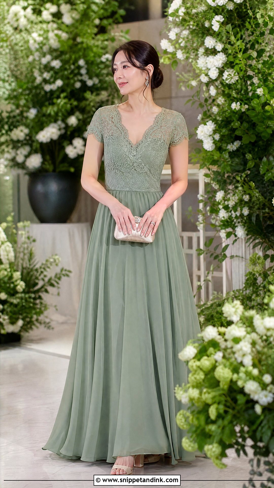 Son Ye Jin Green Lace Reception Dress - Snippet and Ink - 20 Son Ye Jin Wedding Dress Ideas