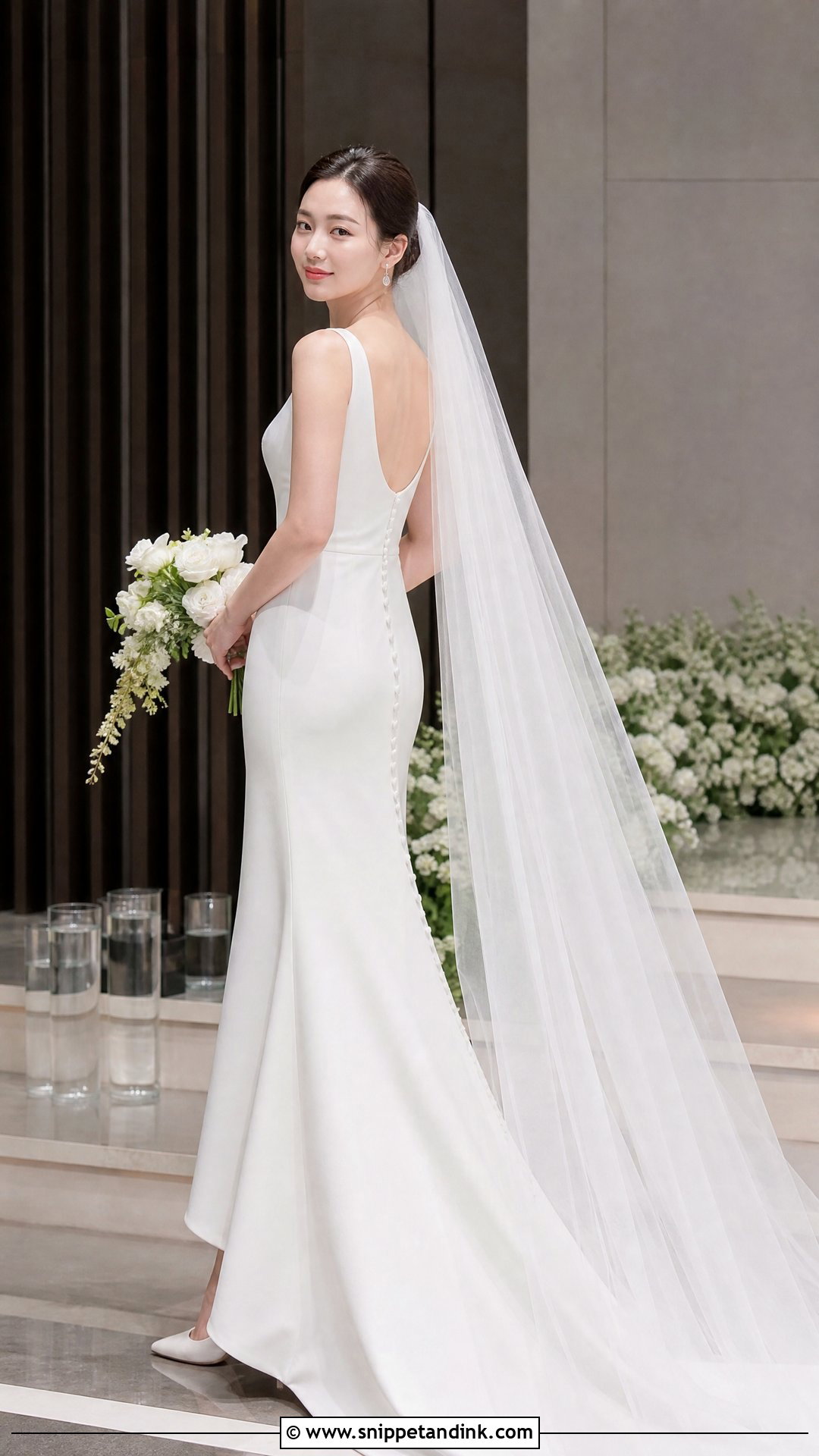 Son Ye Jin Minimalist Crepe Wedding Dress - Snippet and Ink - 20 Son Ye Jin Wedding Dress Ideas