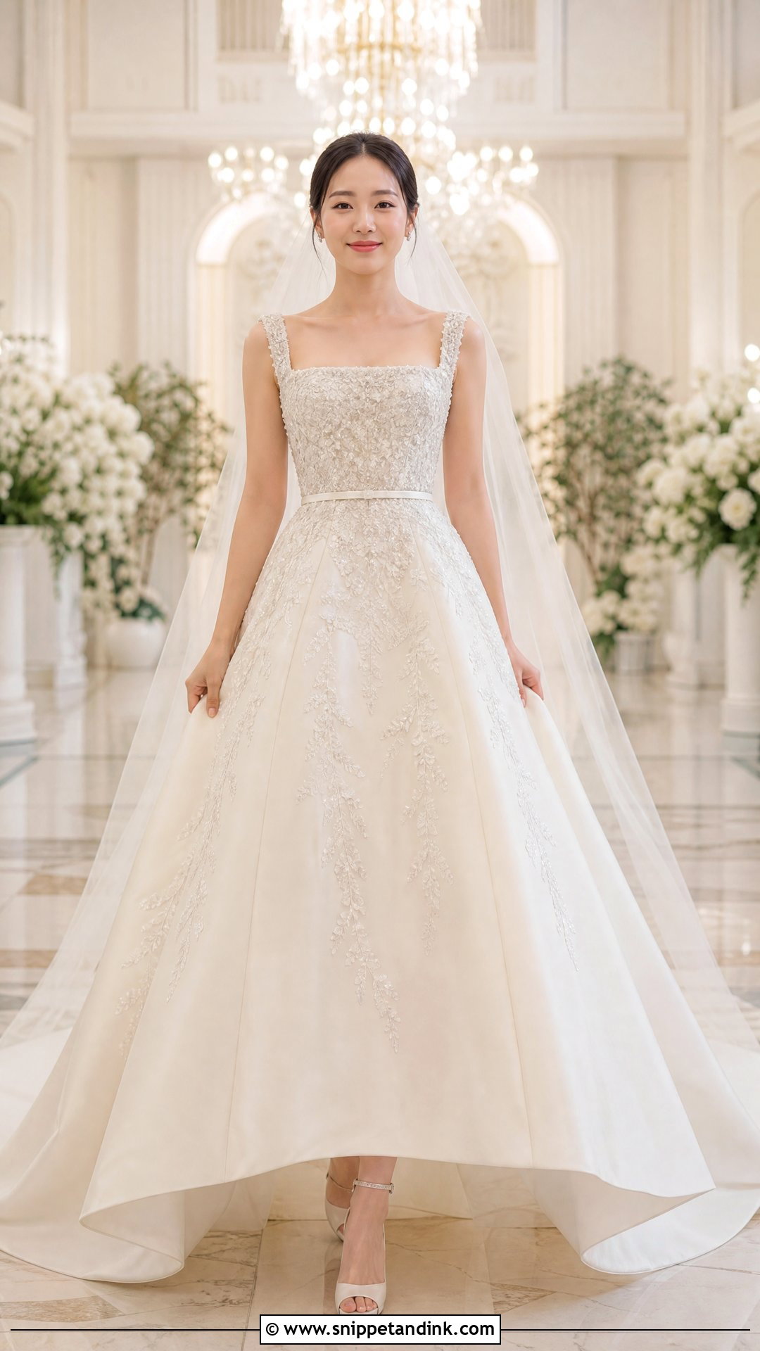Son Ye Jin Square Neck Wedding Dress - Snippet and Ink - 20 Son Ye Jin Wedding Dress Ideas