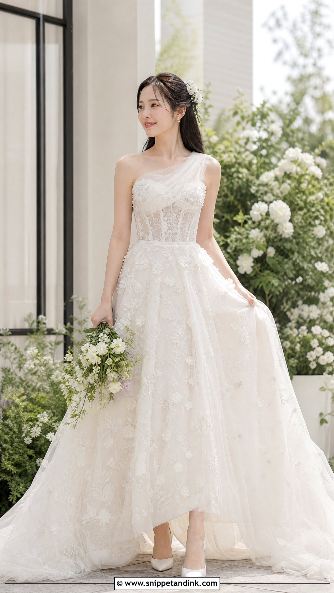 Son Ye Jin Vera Wang Asymmetrical Wedding Dress - Snippet and Ink - 20 Son Ye Jin Wedding Dress Ideas