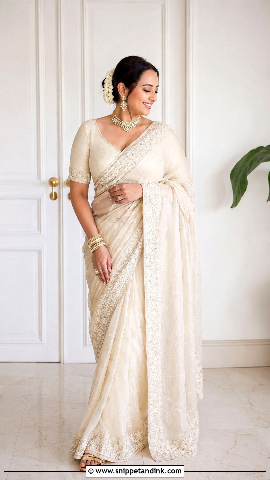 Sonakshi Sinha Ivory Wedding Saree - Snippet and Ink - 20 Bollywood Celebrity Wedding Outfit Ideas