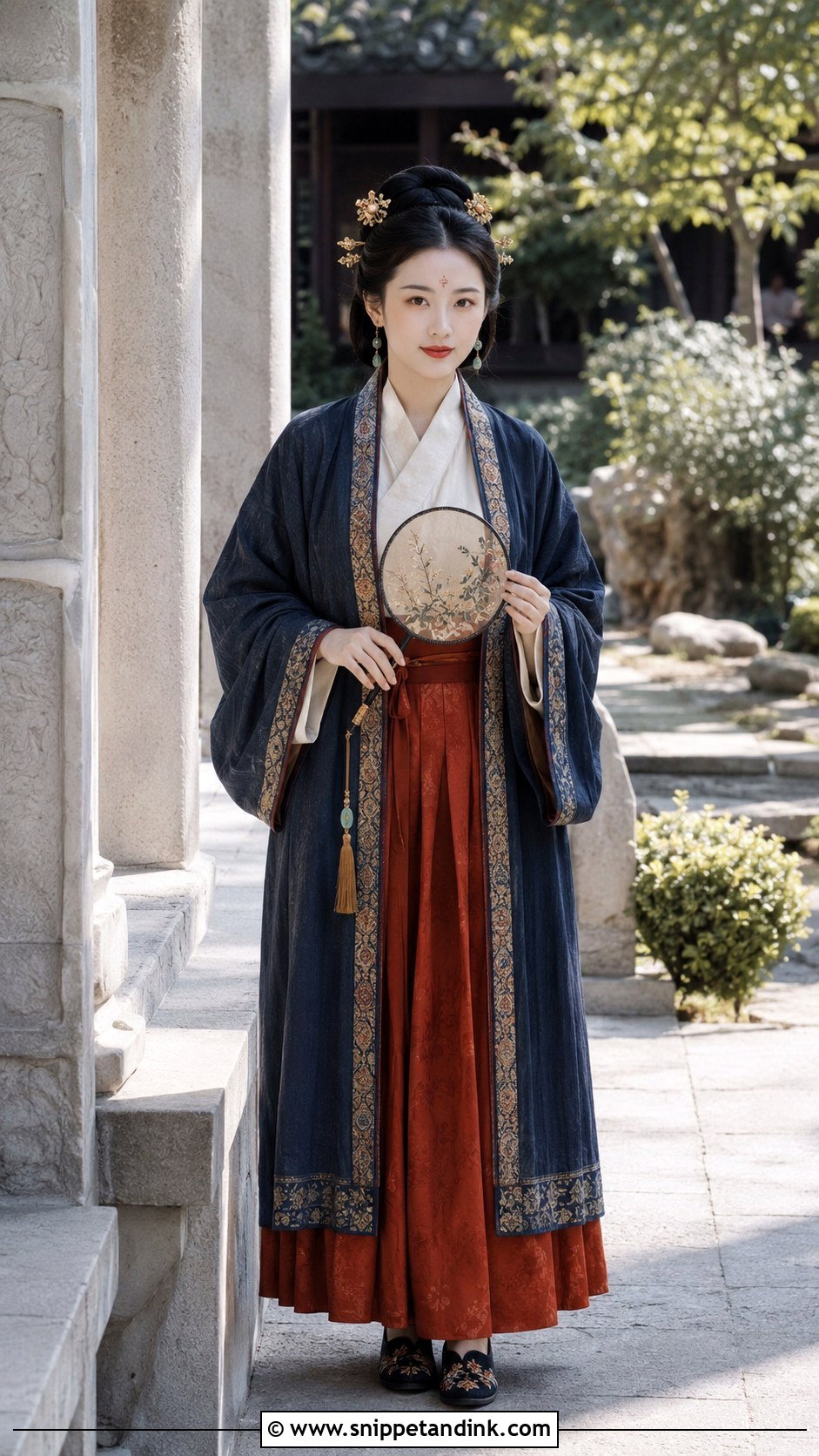 Song Dynasty Indigo Beizi Hanfu Wedding Dress - Snippet and Ink - 20 Hanfu Wedding Dress Ideas