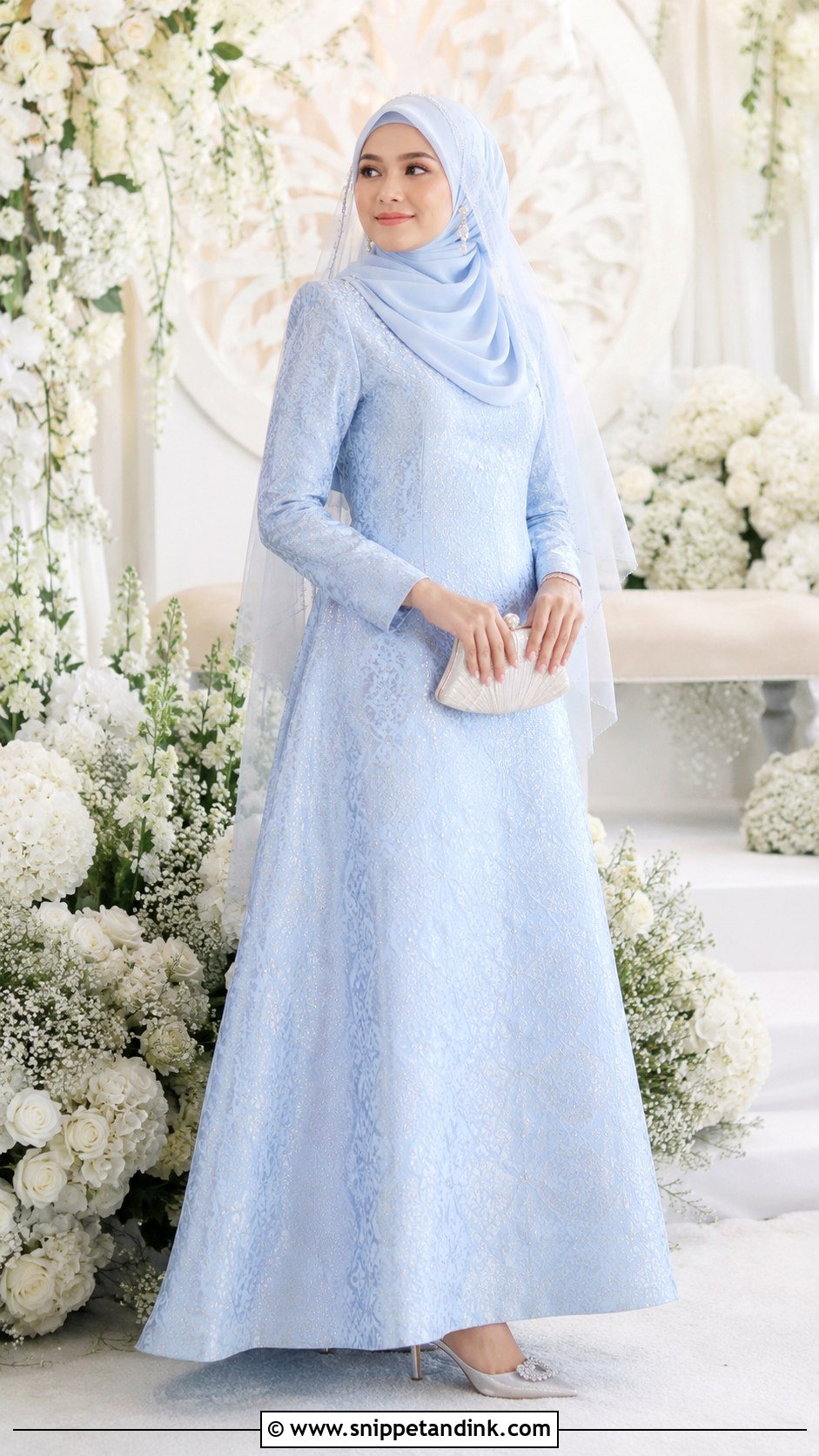 Songket Dress With Long Veil - Snippet and Ink - 25 Malay Songket Wedding Dress Ideas