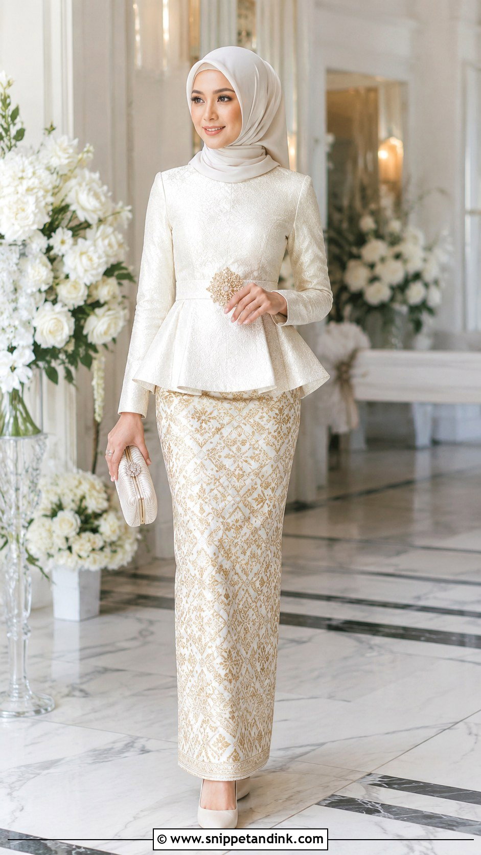 Songket Peplum Wedding Dress - Snippet and Ink - 20 Modern Songket Wedding Dress Ideas