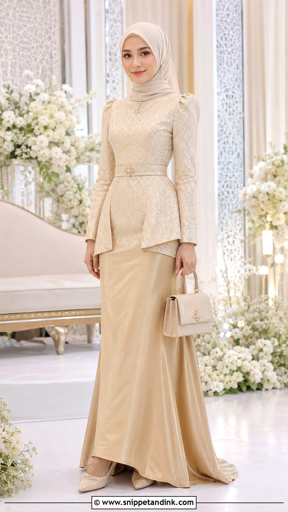 Songket Two Piece Wedding Dress - Snippet and Ink - 20 Modern Songket Wedding Dress Ideas