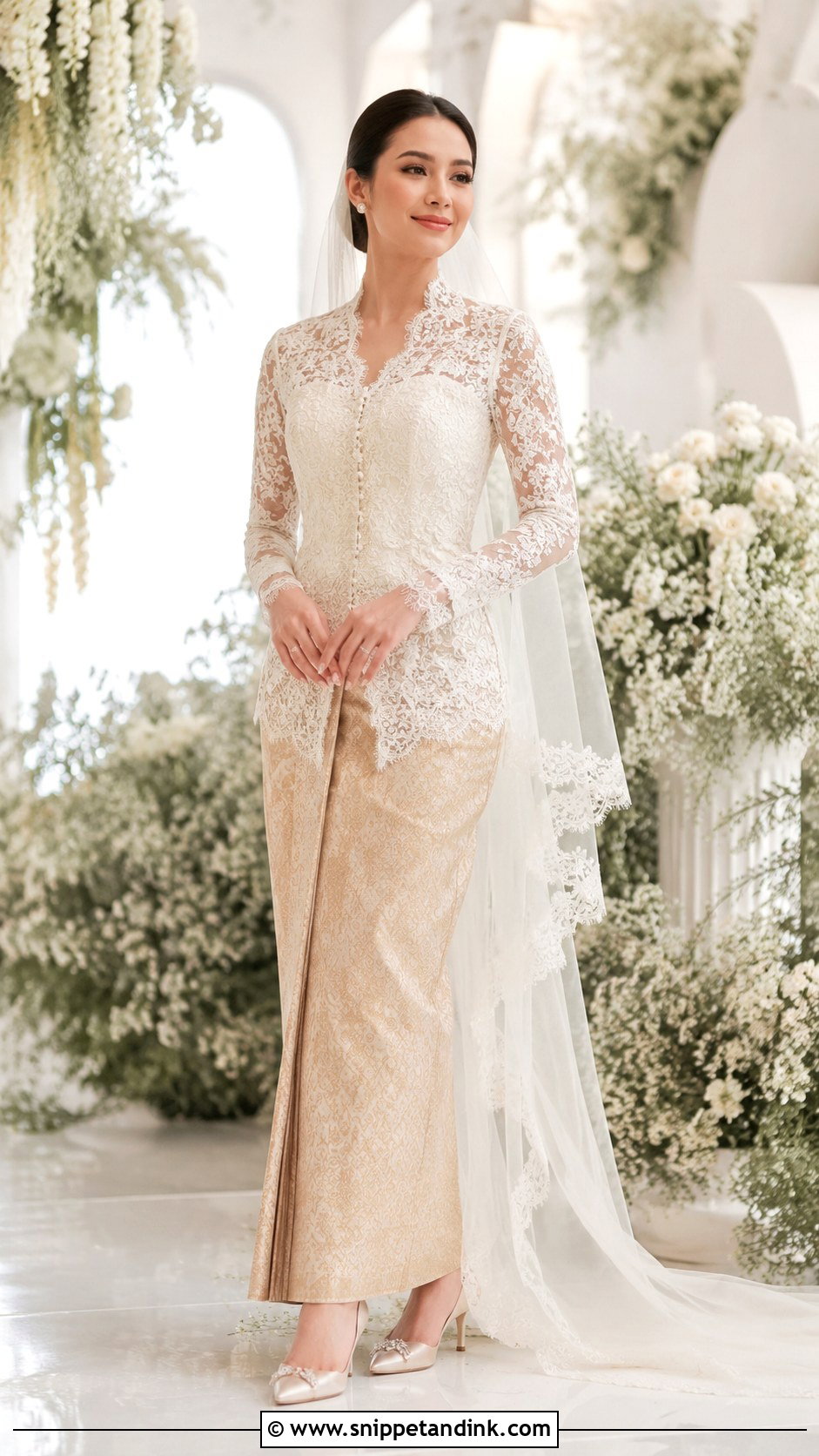 Songket Wedding Dress With Lace Top - Snippet and Ink - 30 Songket Wedding Dress Ideas