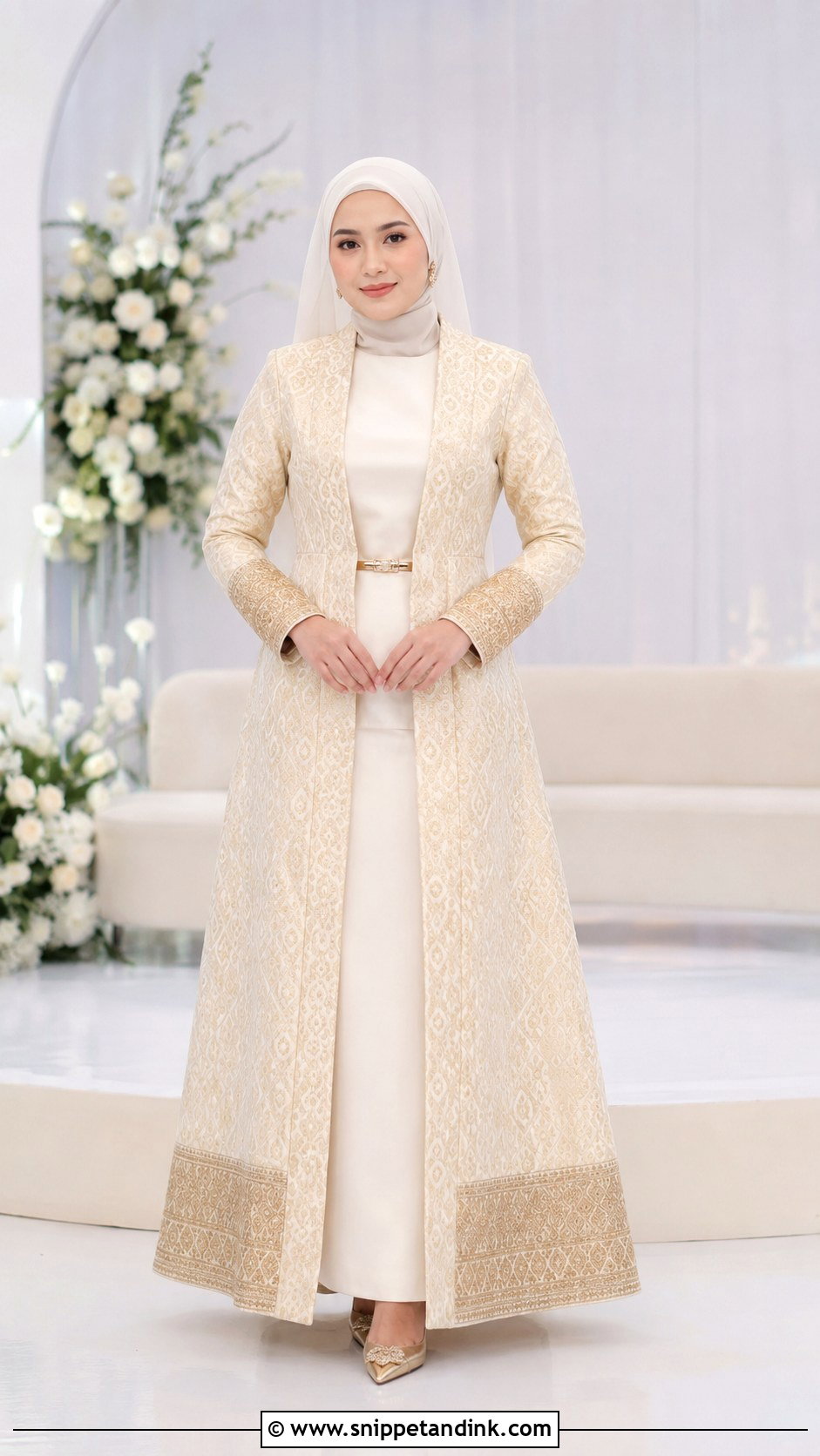 Songket Wedding Dress With Long Jacket - Snippet and Ink - 20 Modern Songket Wedding Dress Ideas