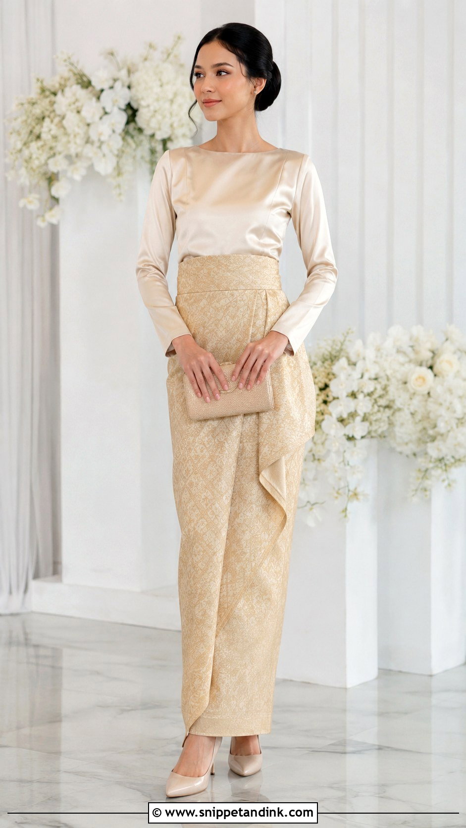 Songket Wedding Dress With Satin Top - Snippet and Ink - 30 Songket Wedding Dress Ideas