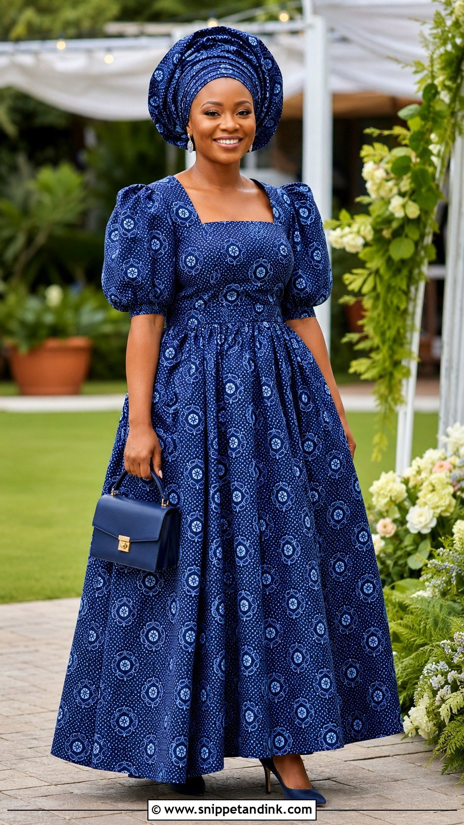 Sotho Shweshwe Wedding Outfit - Snippet and Ink - 20 Traditional African Wedding Outfits