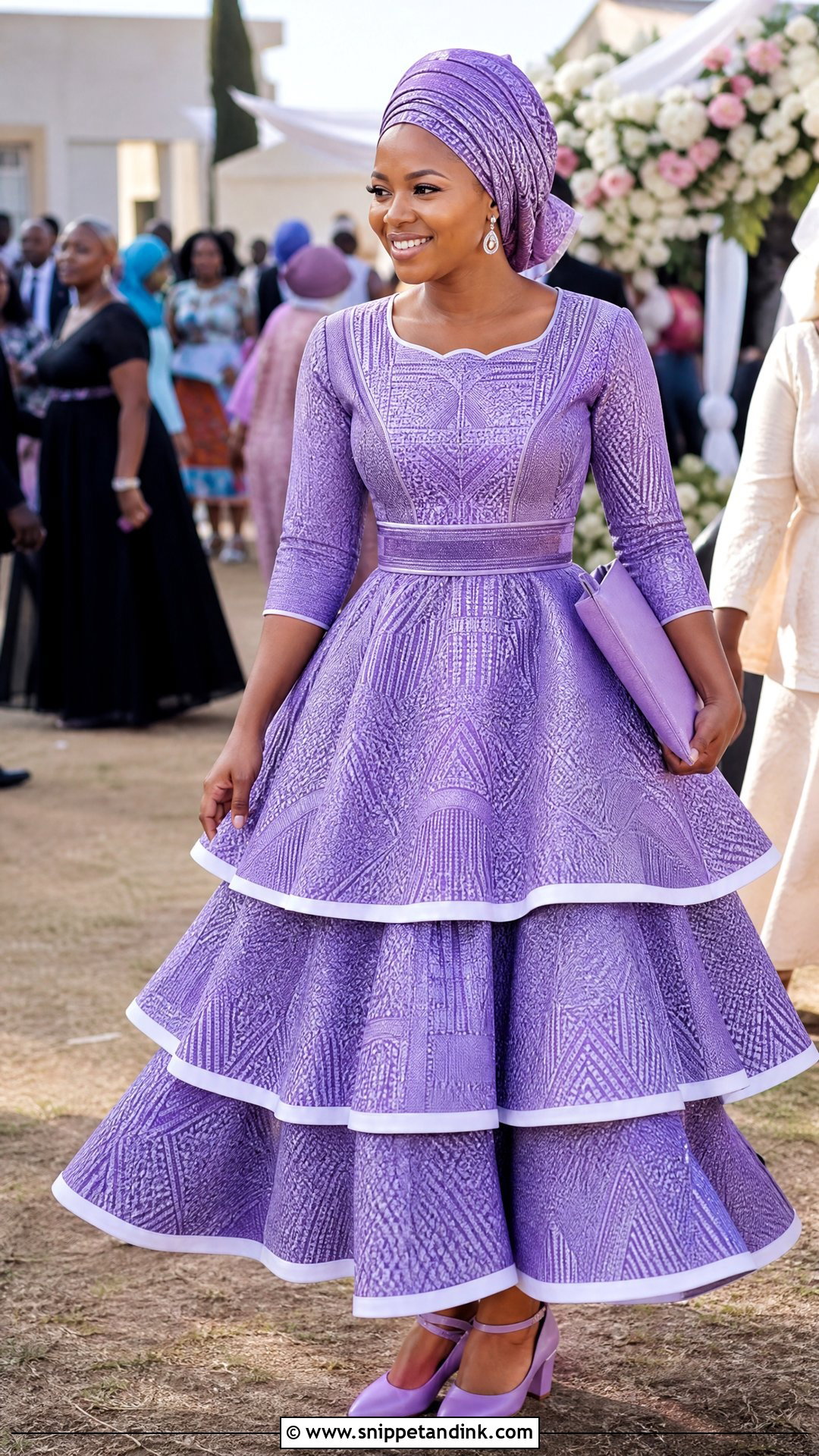 Sotho Traditional Wedding Dress With Layered Skirt - Snippet and Ink - 20 Sotho Traditional Wedding Dresses